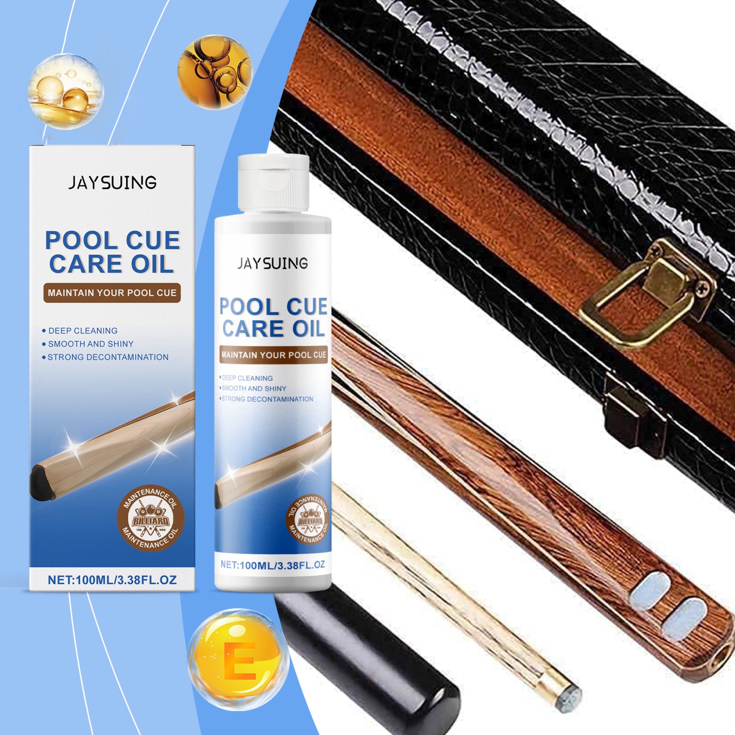 JAYSUING Pool Cue Care Oil, 100 ml / 1 Bottle photo 3
