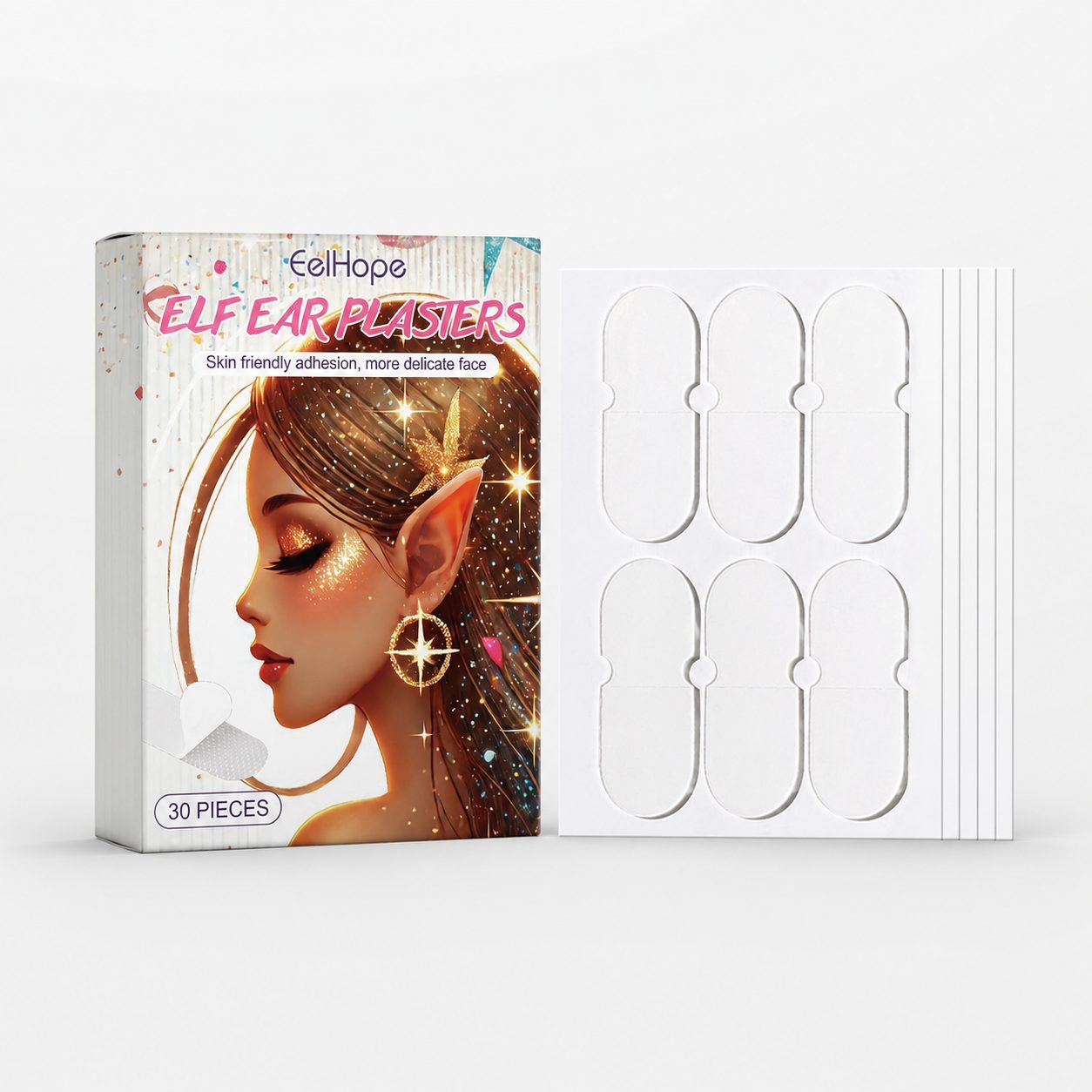 EELHOPE Elf Ear Cosmetic Stickers, 30 Pieces photo 1