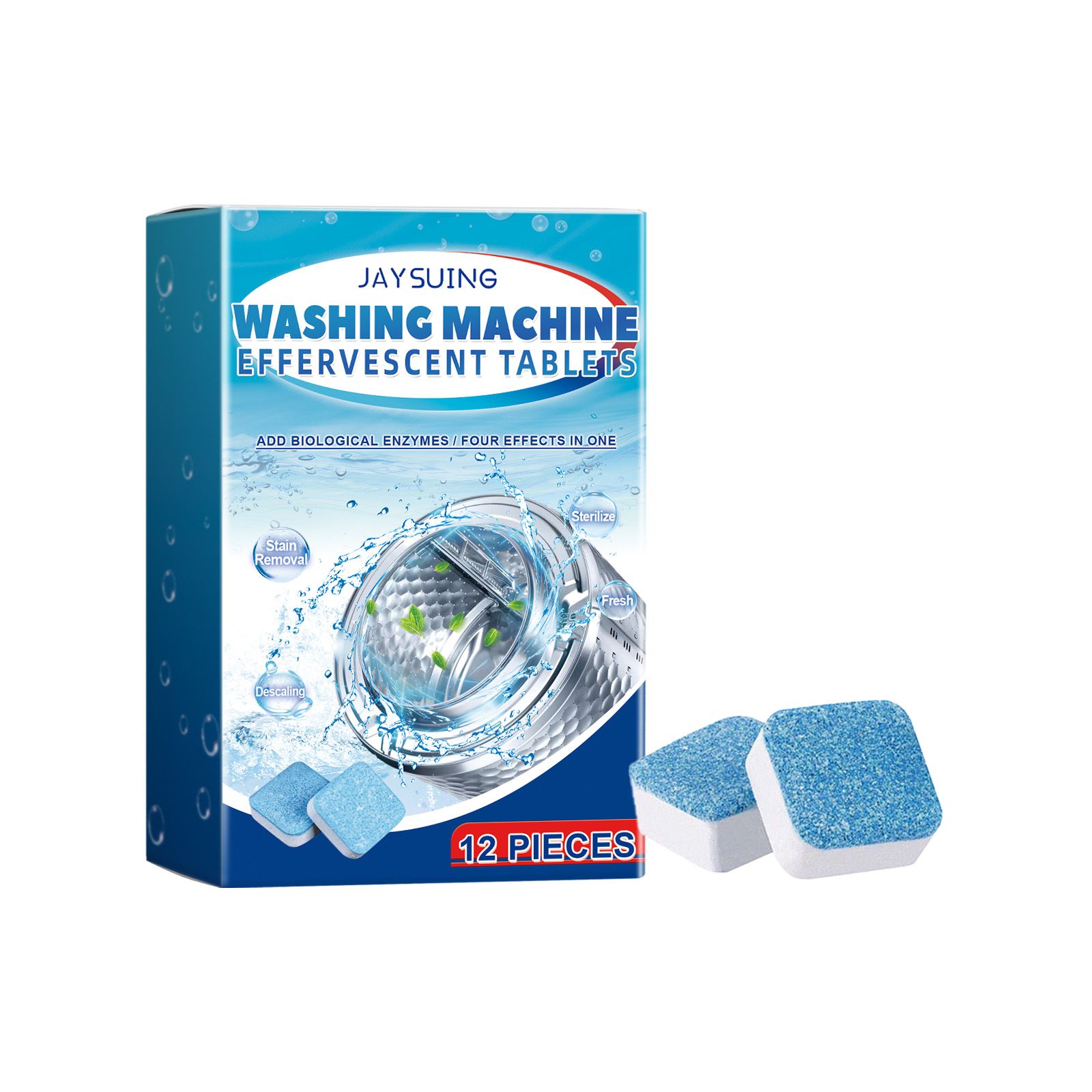 JAYSUING Washing Machine Cleaning Tablets, 12 Pieces photo 1