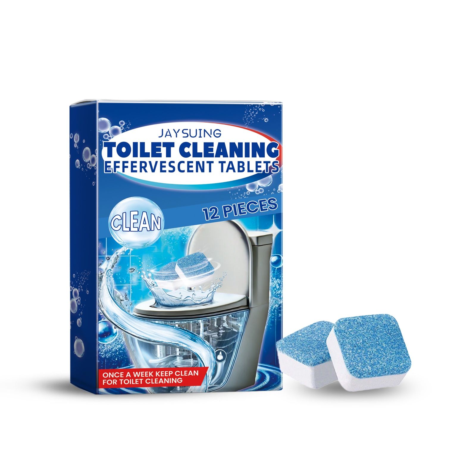JAYSUING Toilet Bowl Cleaning Tablets, 12 Pieces photo 1