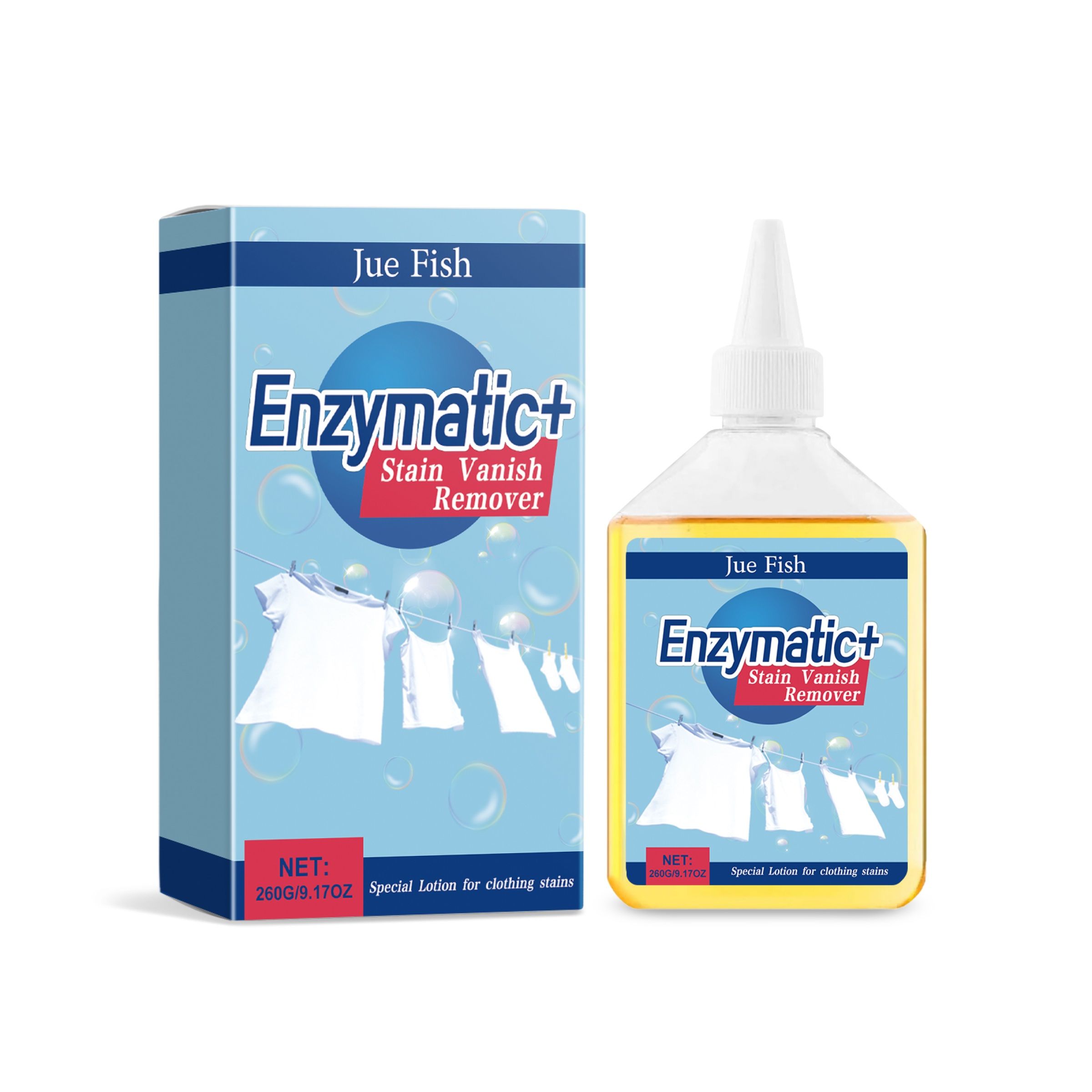 JUE FISH Enzyme Laundry Stain Remover Liquid, 260 g / 1 Pack photo 1