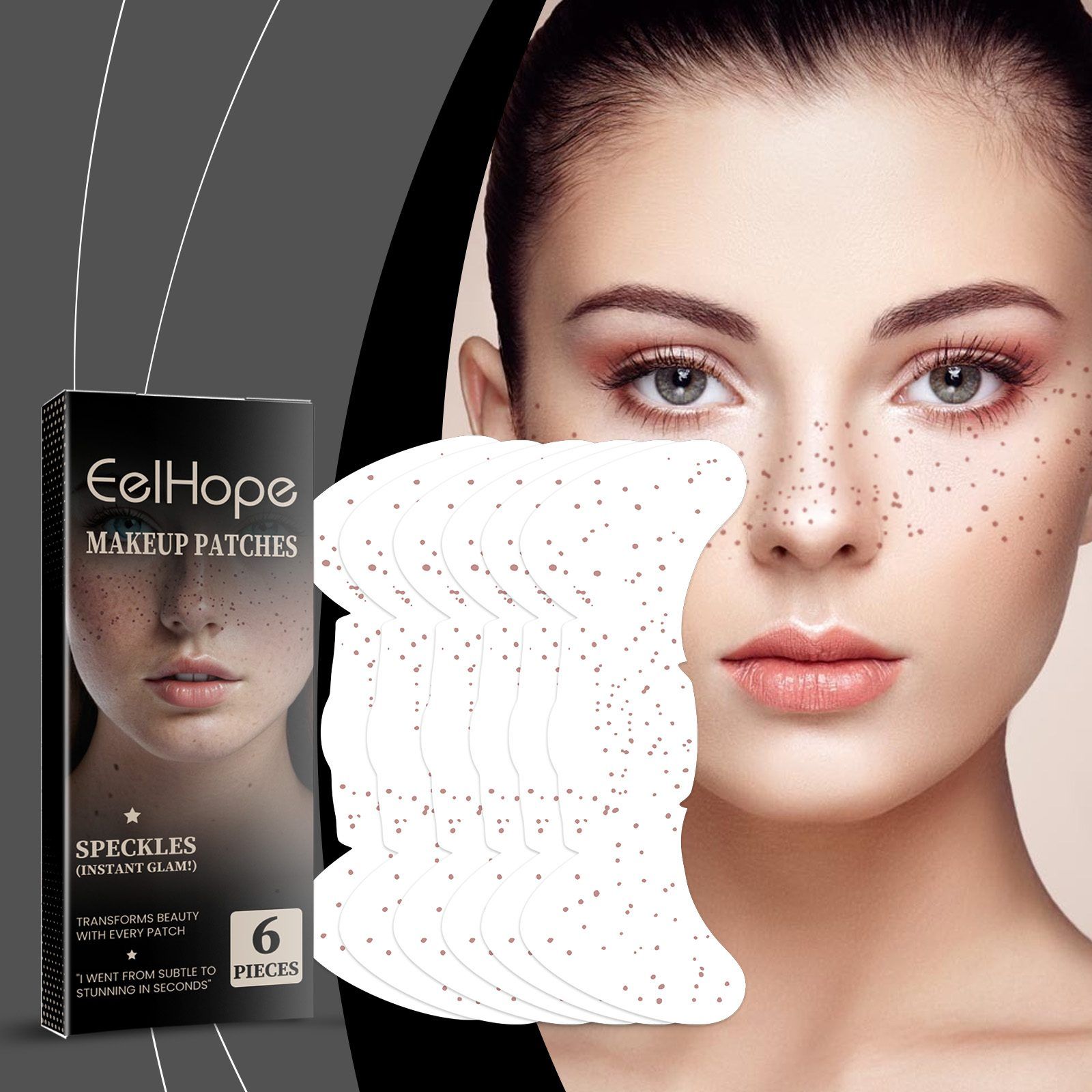 EELHOPE Water-Transfer Freckle Cosmetic Stickers, 6 Pieces photo 7