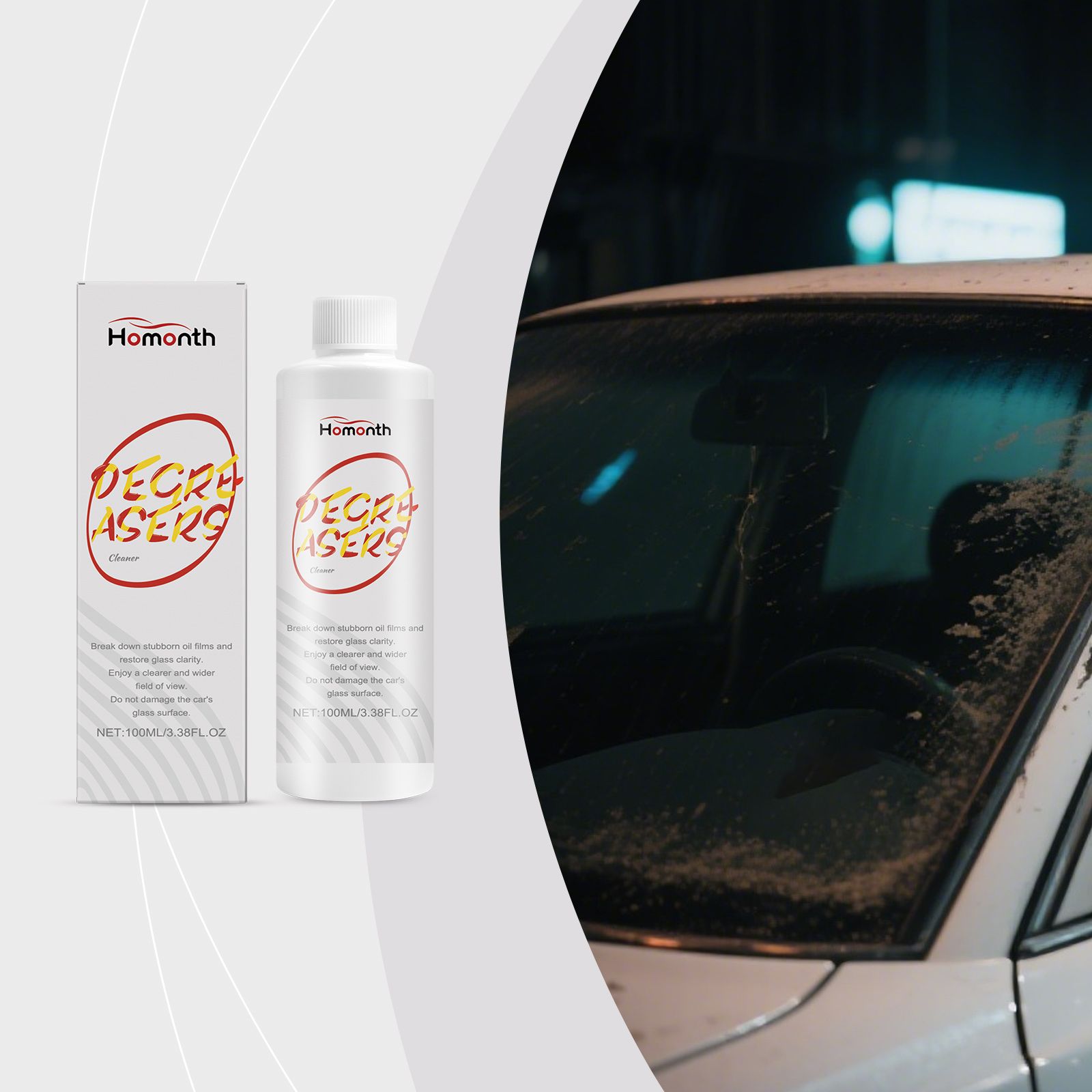 HOMONTH Automotive Glass Film Cleaner, 100 ml / 1 Bottle photo 8
