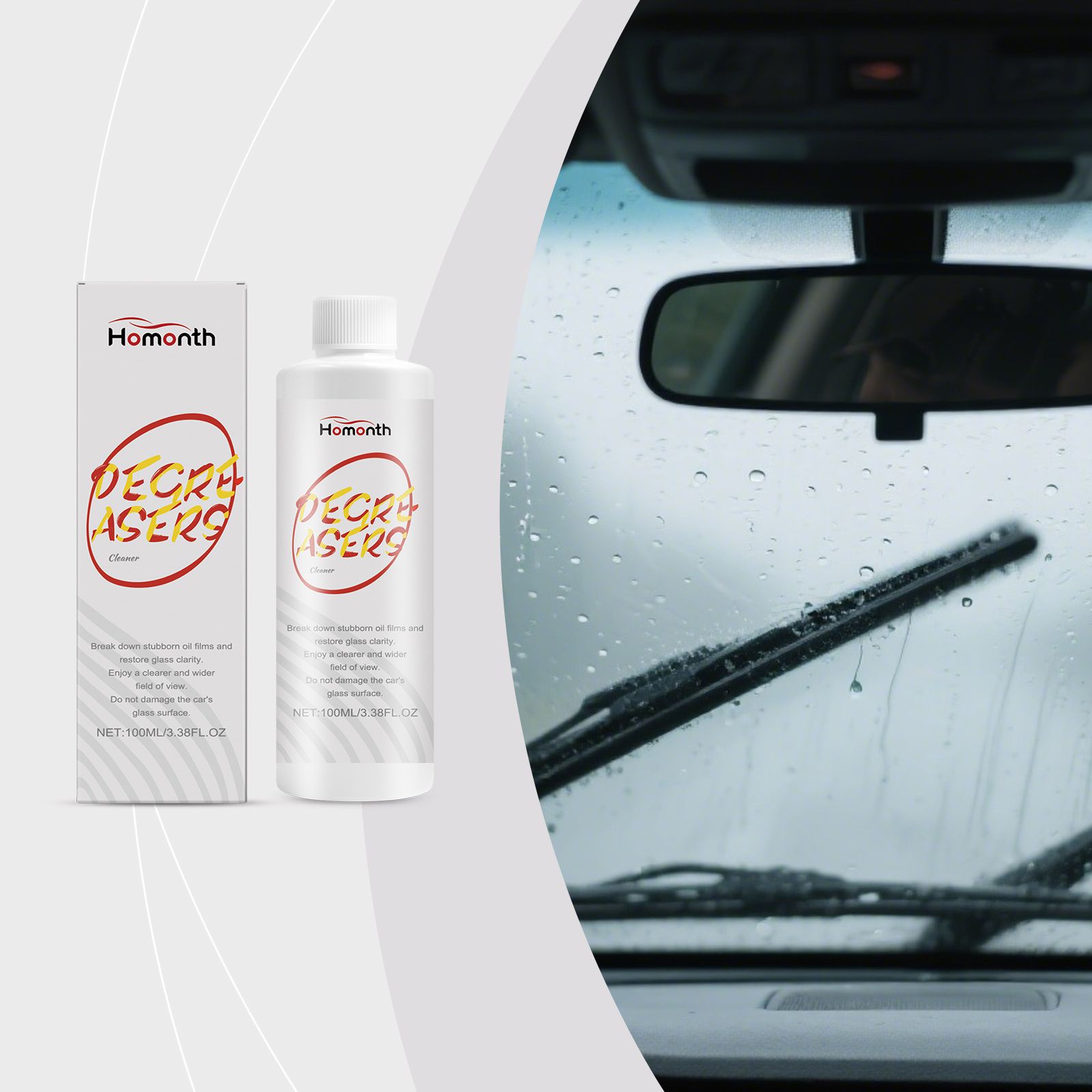 HOMONTH Automotive Glass Film Cleaner, 100 ml / 1 Bottle photo 5
