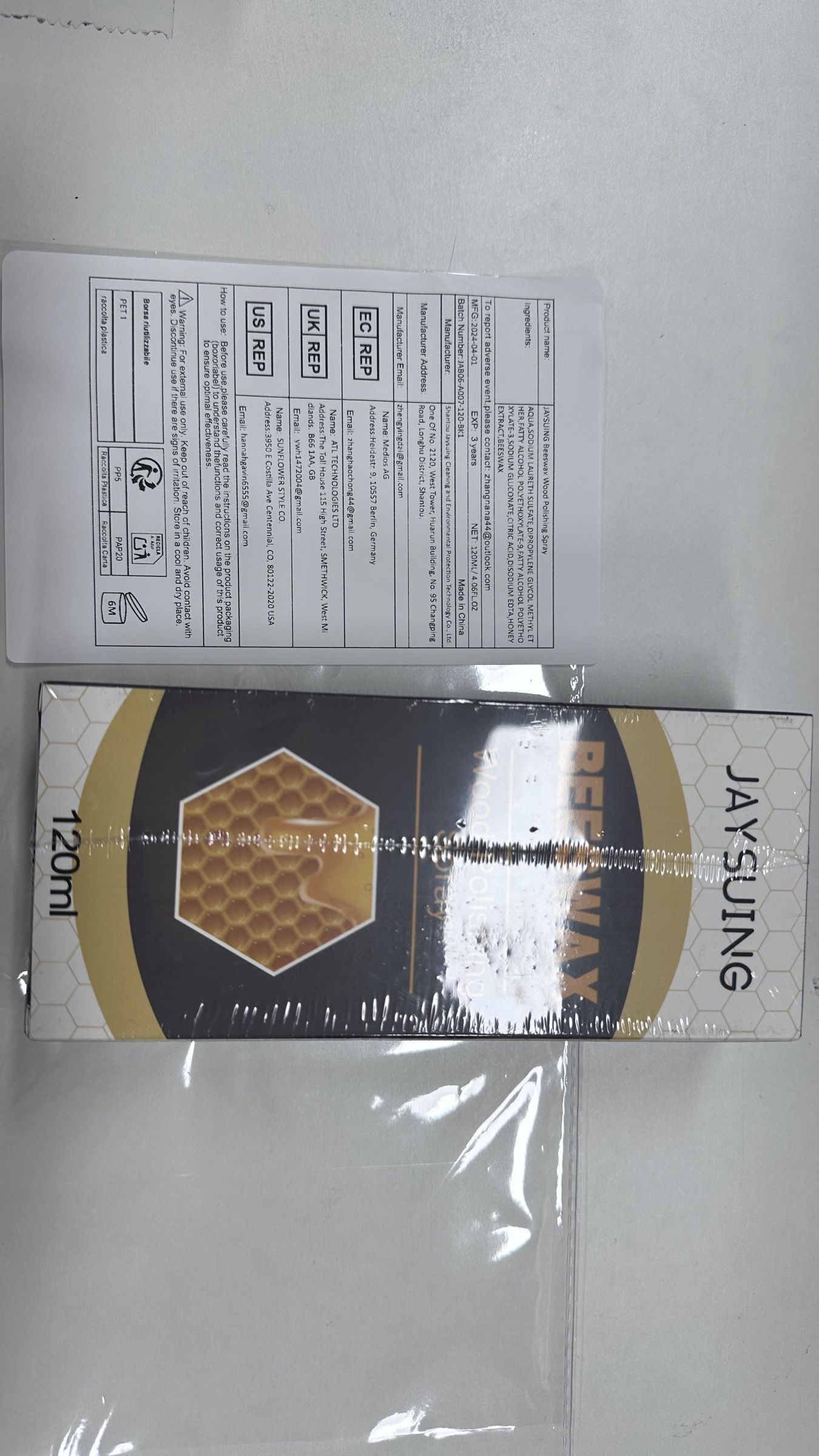 JAYSUING Beeswax Wood Polish Spray, 120 ml / 1 Pack photo 2