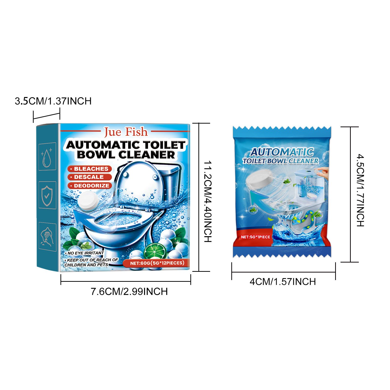 JUE FISH Automatic Toilet Bowl Cleaning Tablets, 60 g photo 3