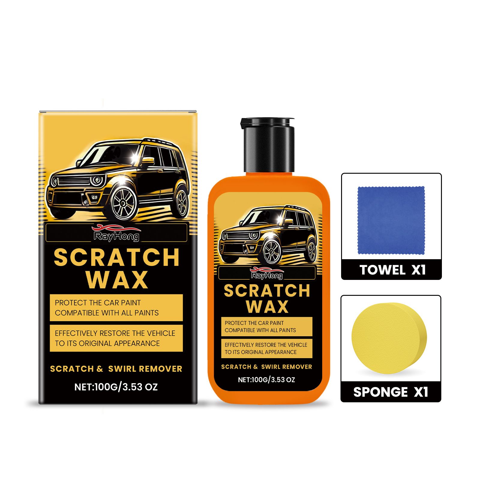RAYHONG Automotive Paint Scratch Care Paste, 1 Kit photo 1