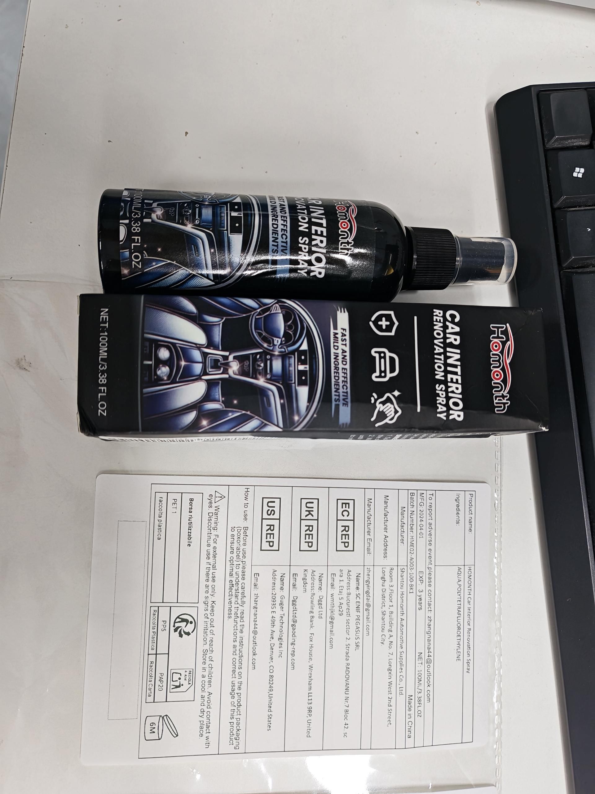 HOMONTH Automotive Interior Color Care Spray, 100 ml / 1 Bottle photo 2