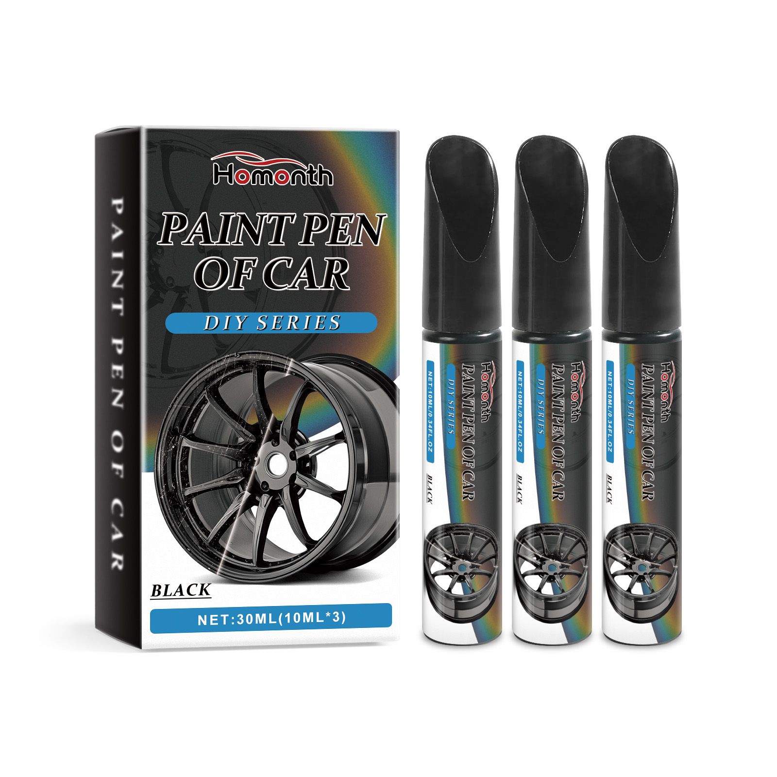 HOMONTH Black Wheel Touch-Up Pens, 3 Pieces photo 1