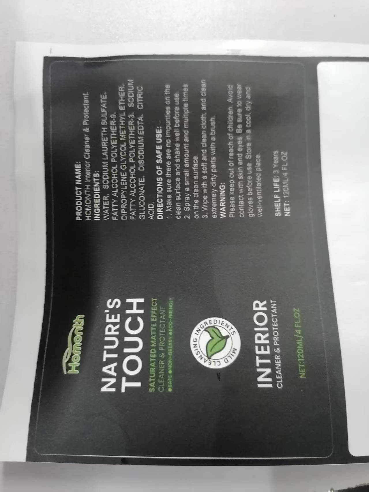 HOMONTH Automotive Interior Cleaner, 120 ml / 1 Bottle photo 2