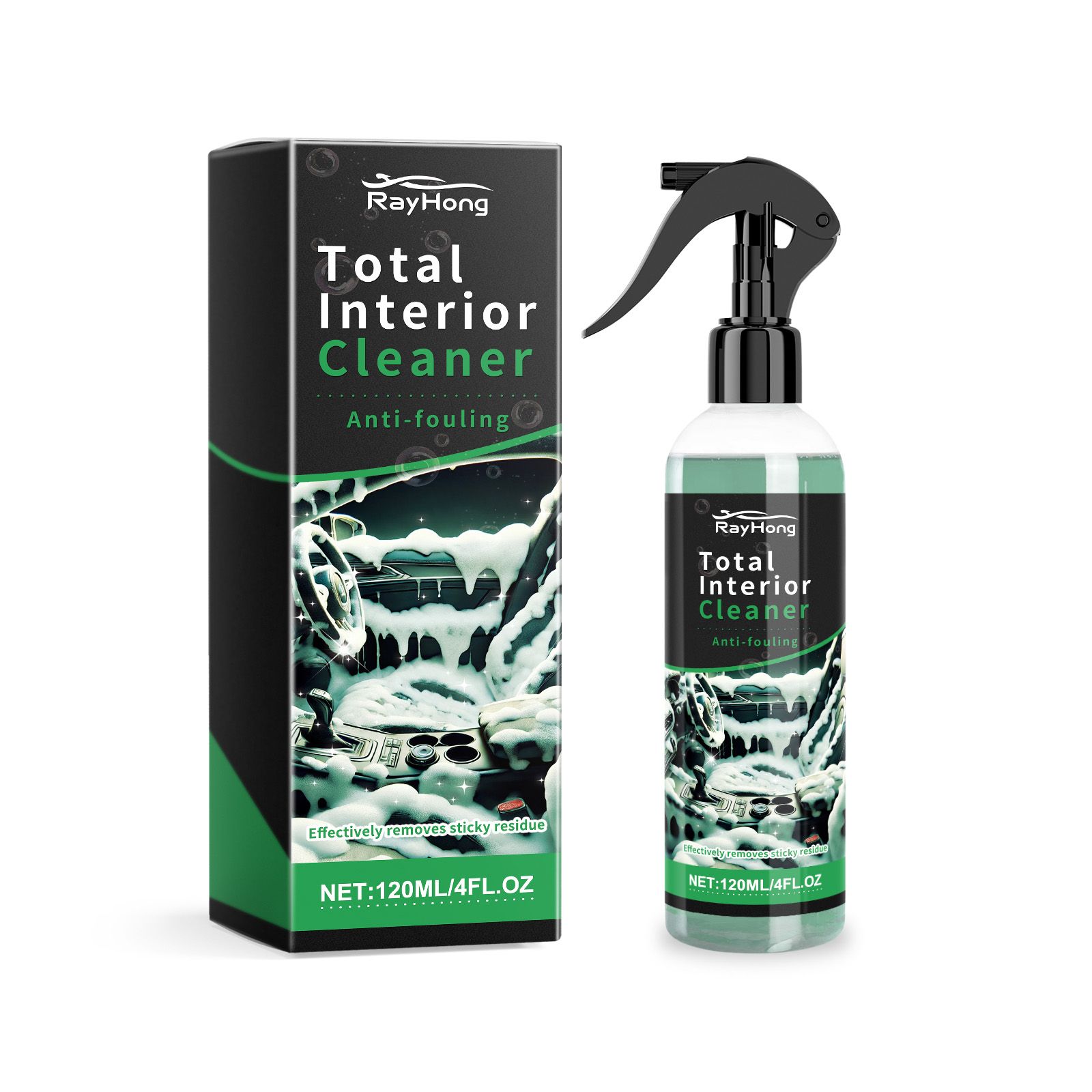 RAYHONG Automotive Interior Cleaner, 120 ml / 1 Bottle photo 1