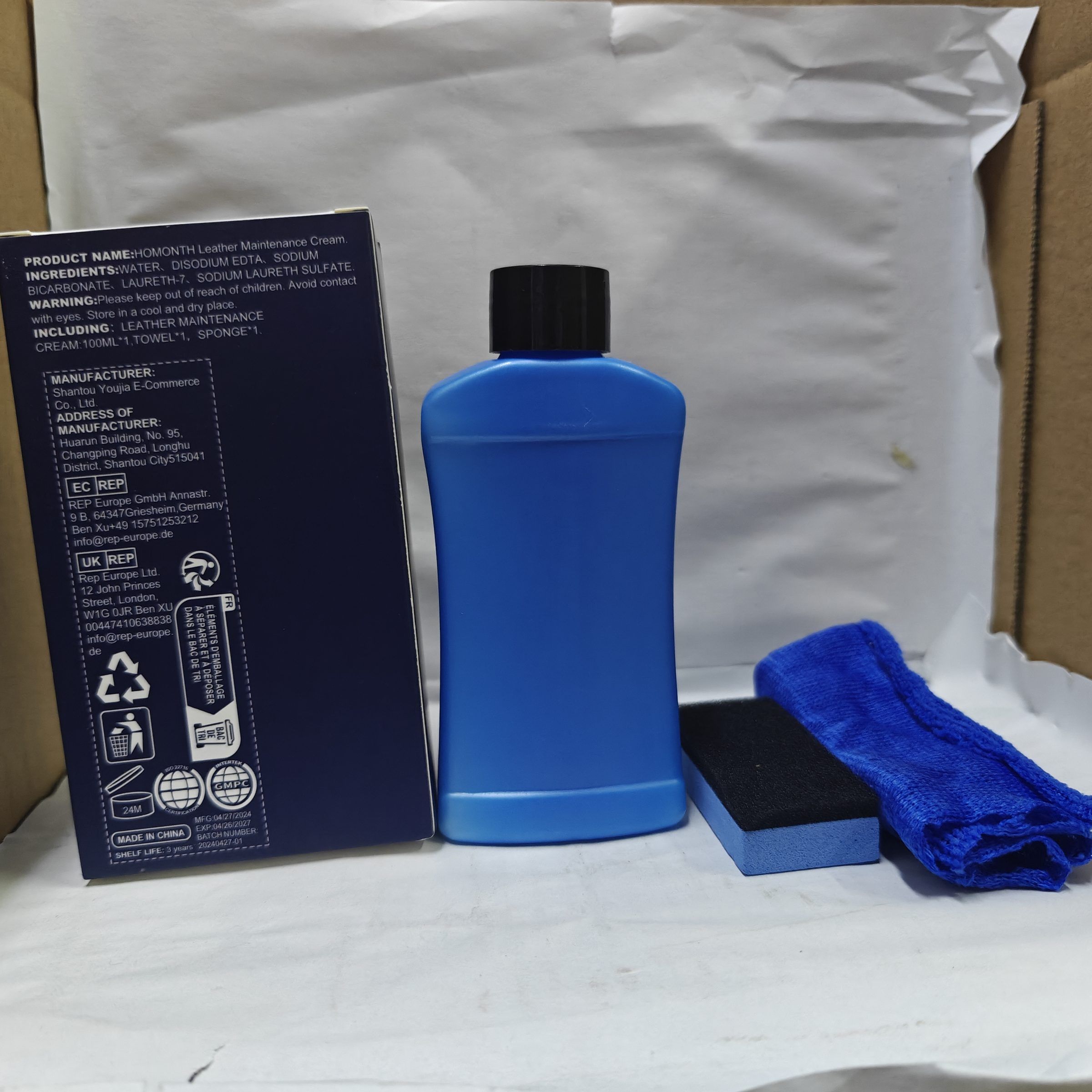 HOMONTH Automotive Interior Leather Care Paste Kit, 100 ml Kit photo 3