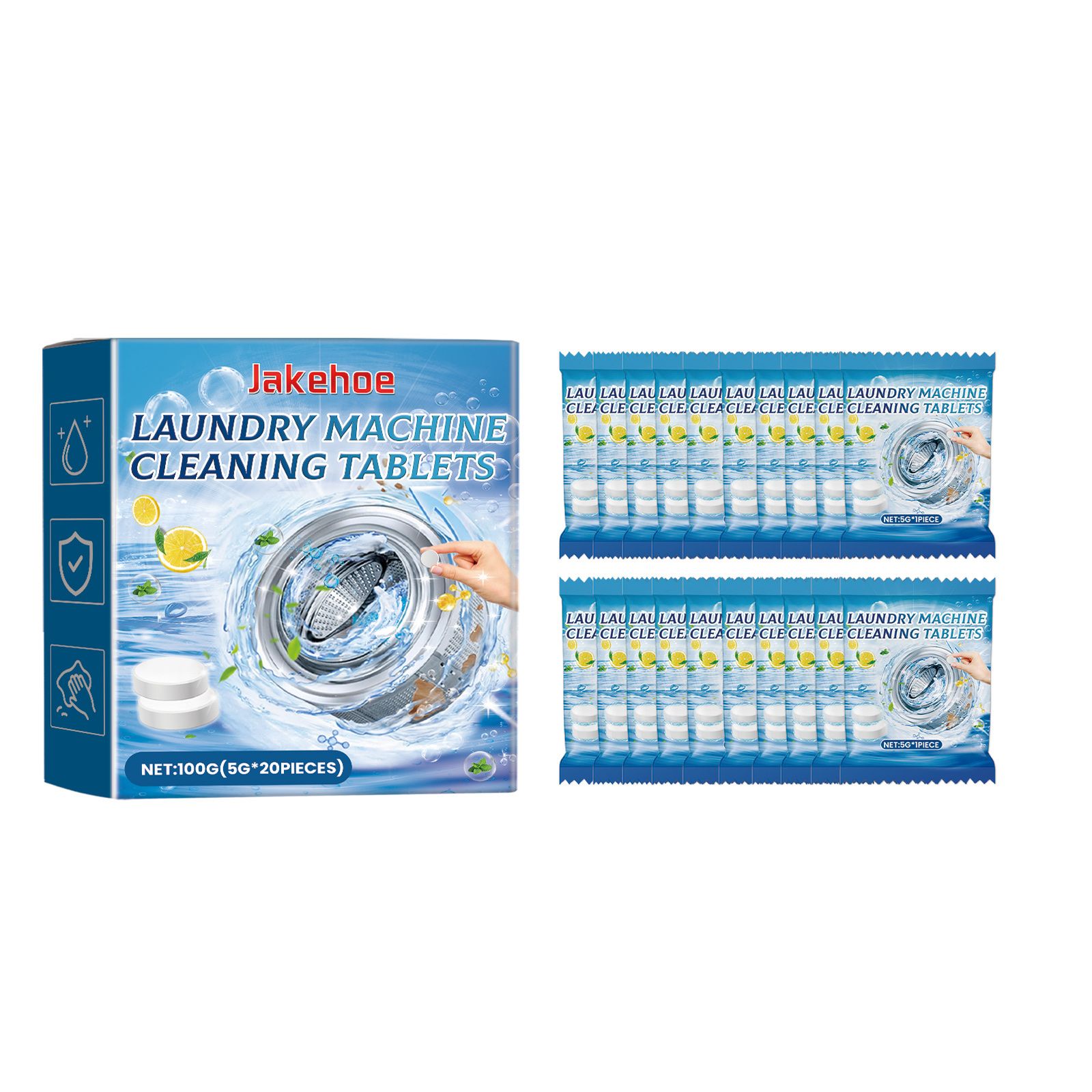 JAKEHOE Washing Machine Cleaning Tablets, 100 g photo 1