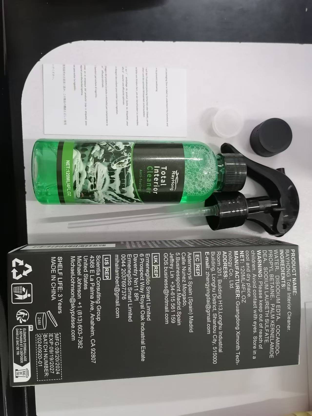 RAYHONG Automotive Interior Cleaner, 120 ml / 1 Bottle photo 2