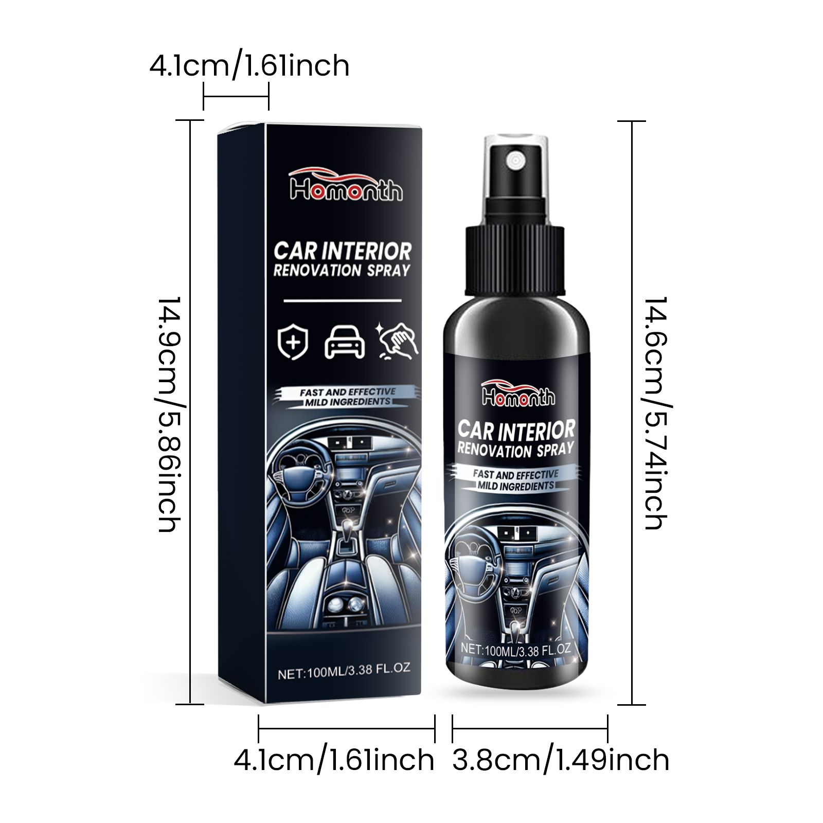 HOMONTH Automotive Interior Color Care Spray, 100 ml / 1 Bottle photo 3