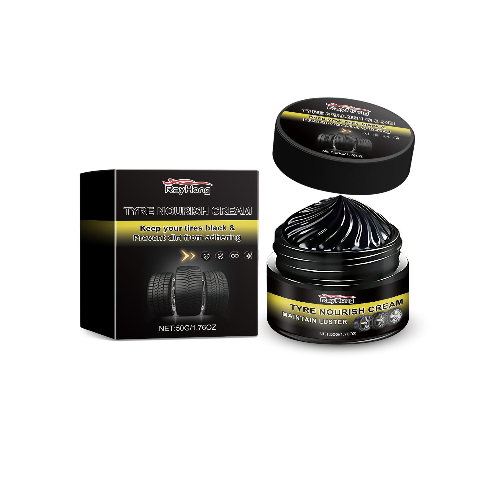 RAYHONG Automotive Tire Care Wax, 50 g / 1 Pack photo 1