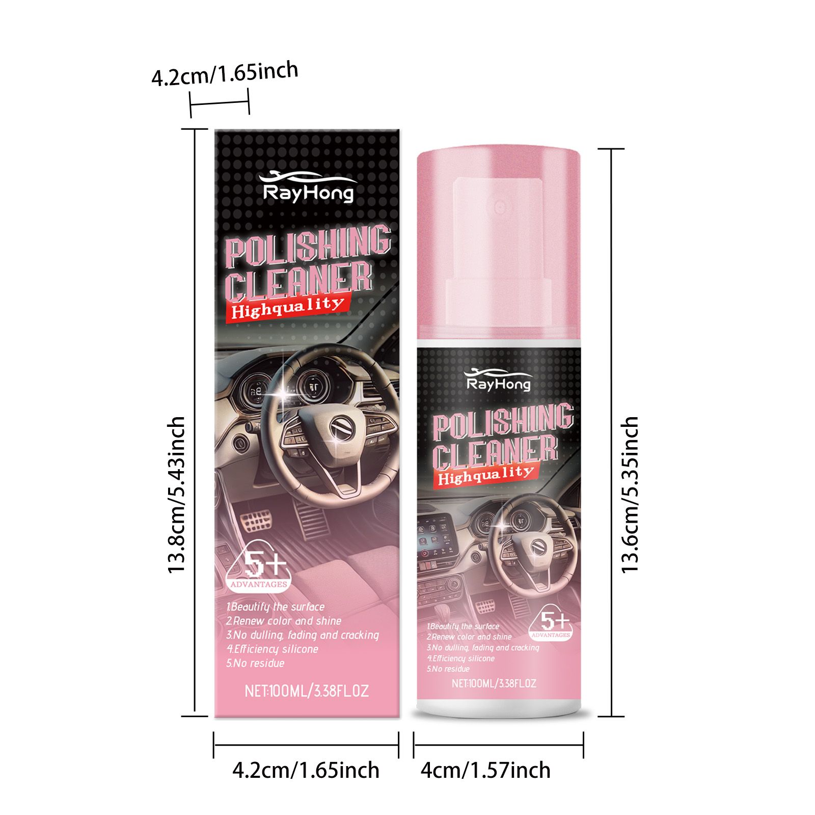RAYHONG Automotive Interior Polish, 100 ml / 1 Bottle photo 3