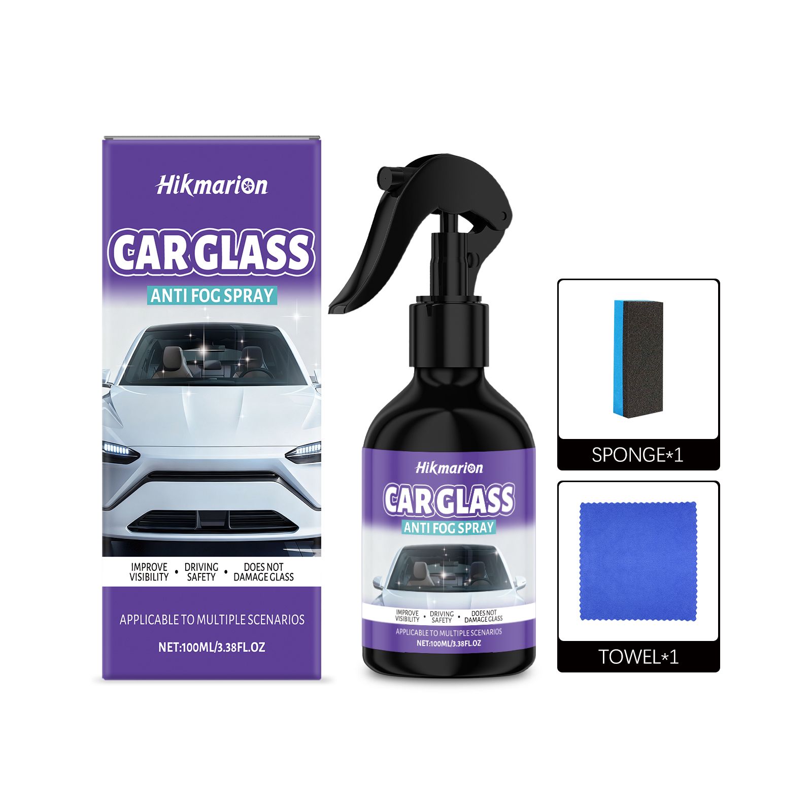 Hikmarion Automotive Glass Anti-Fog Spray, 1 Kit photo 1