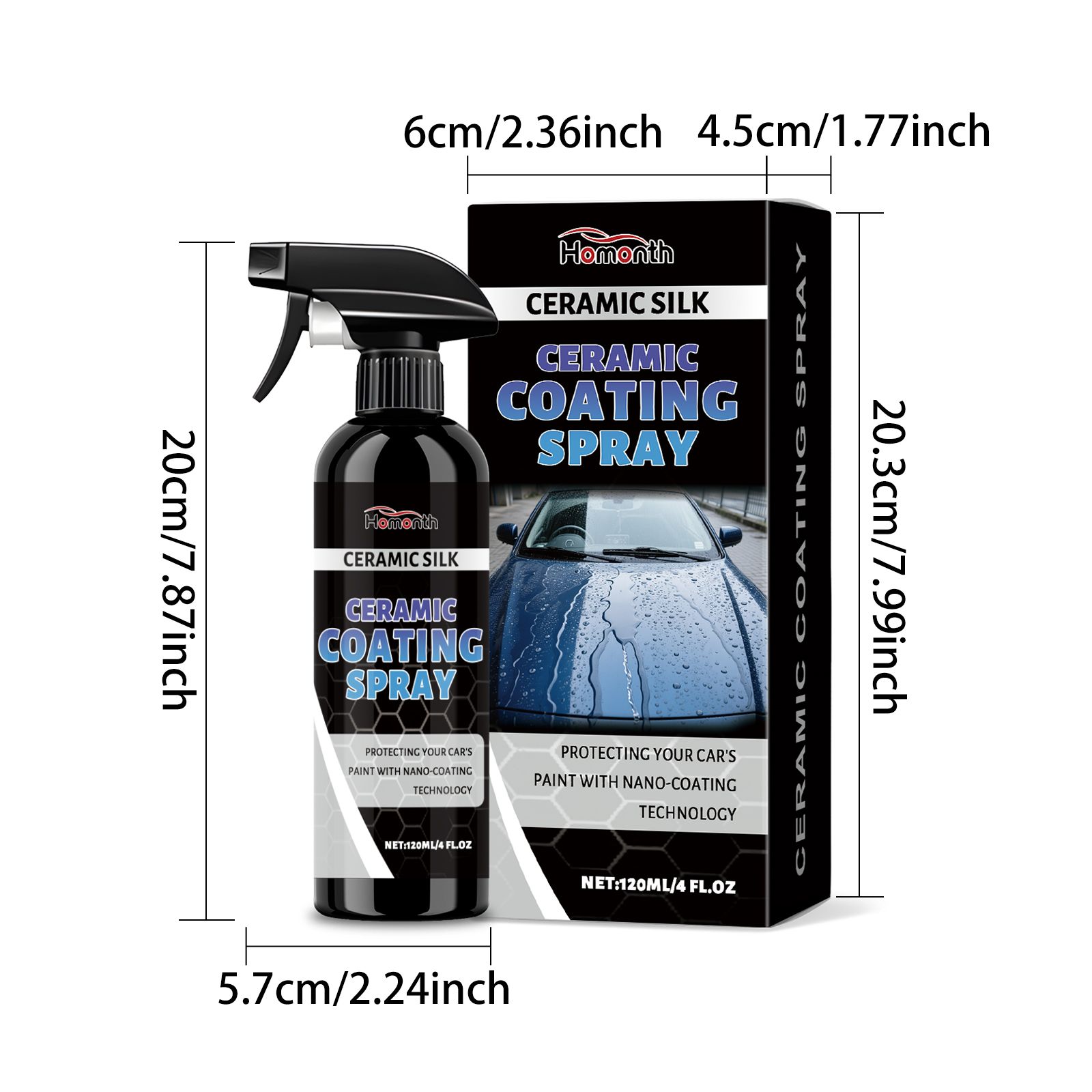 HOMONTH Automotive Ceramic Coating Spray, 120 ml / 1 Bottle photo 3