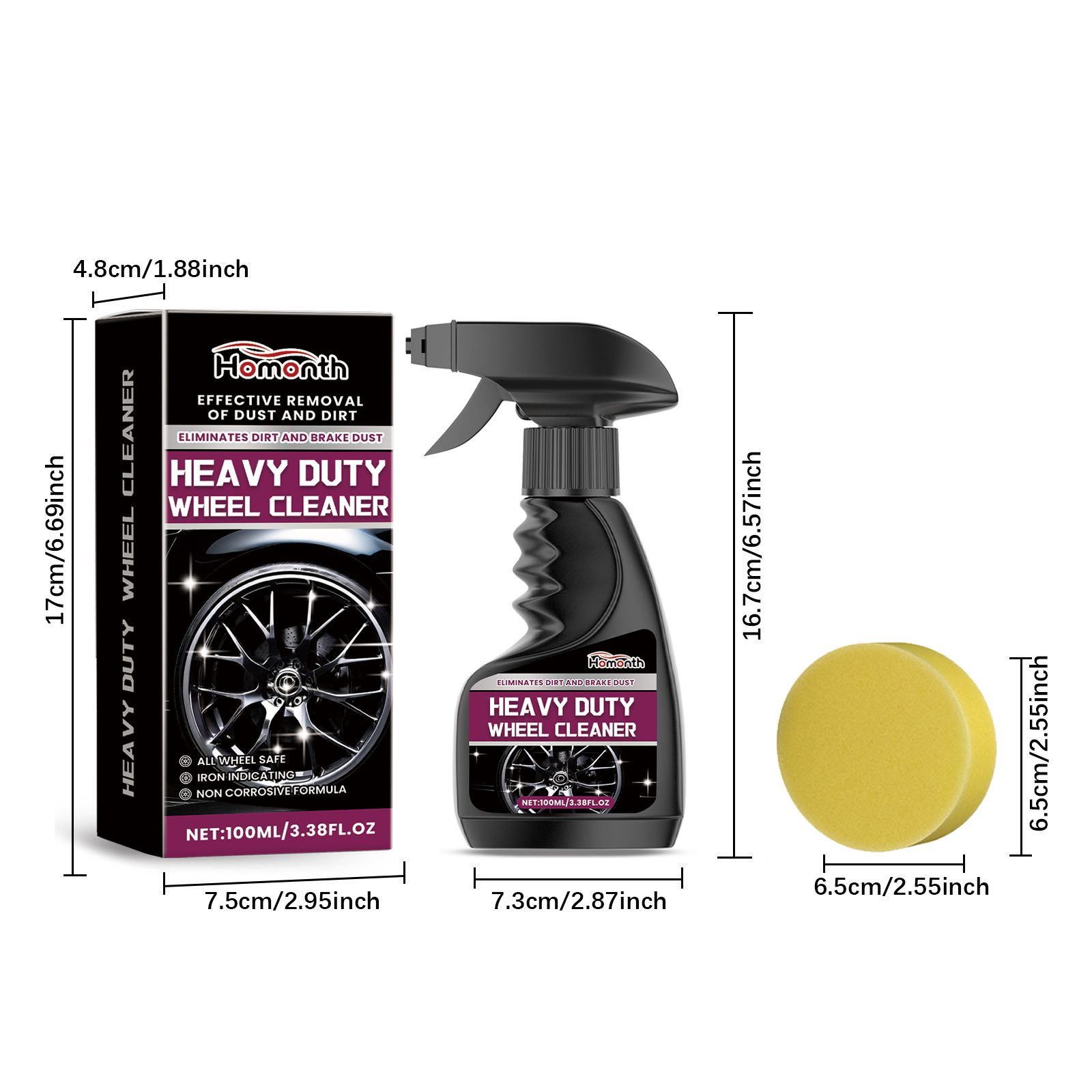 HOMONTH Automotive Wheel Cleaner Kit, 100 ml Kit photo 3