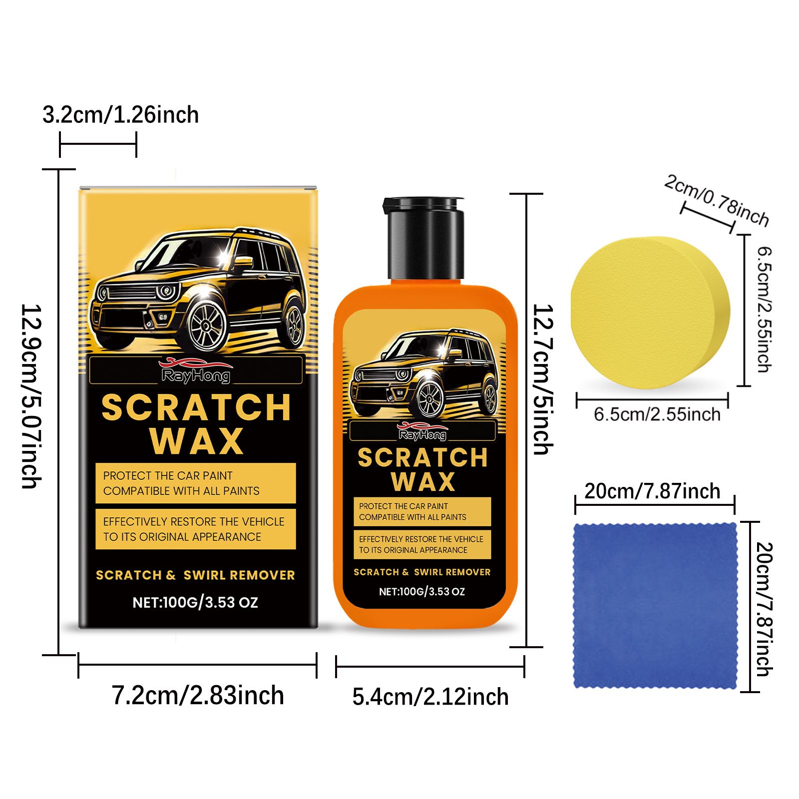 RAYHONG Automotive Paint Scratch Care Paste, 1 Kit photo 3