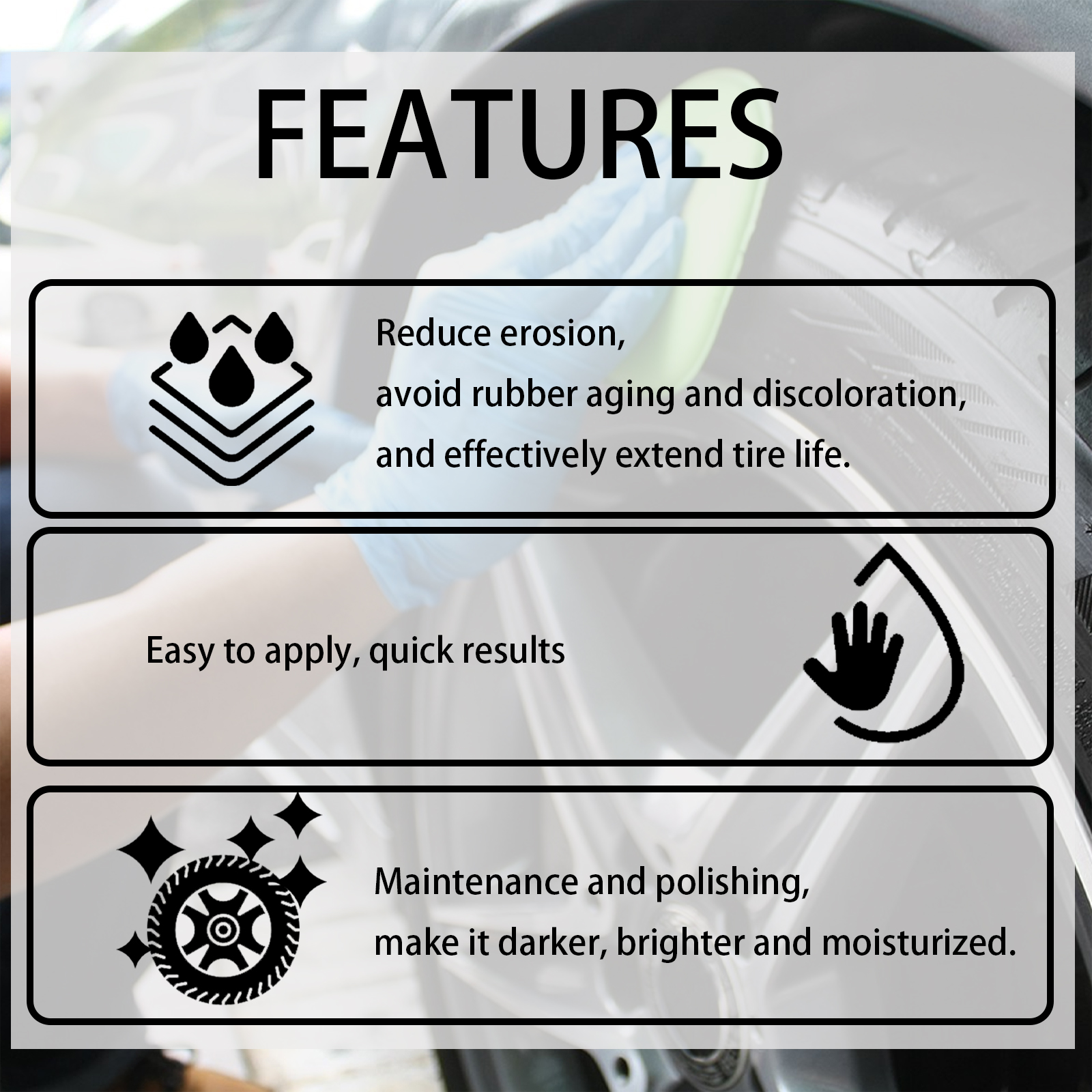 Coating Agent, Tire Rim Gloss Durable Decontamination Brightener photo 2