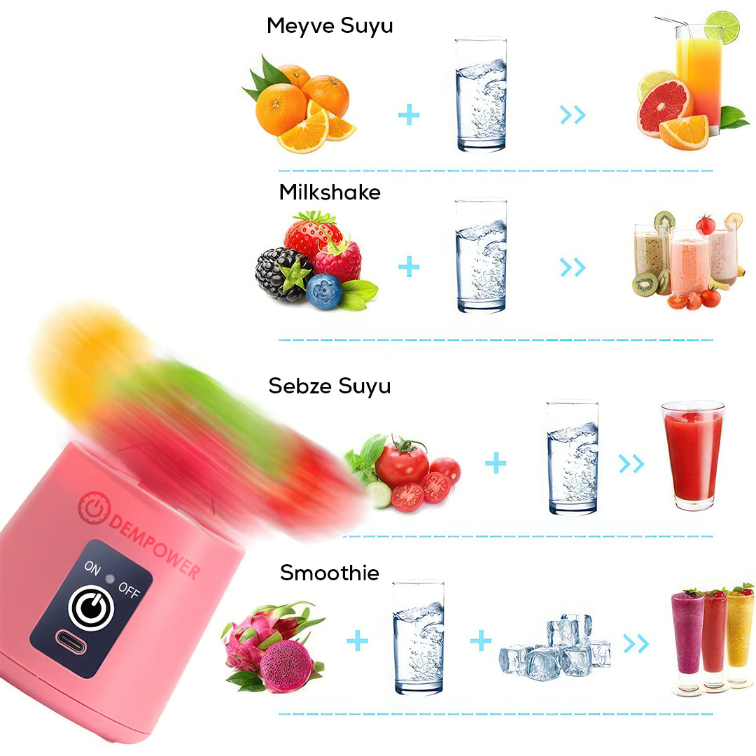 Portable Rechargeable Smoothie Blender 380ml photo 2