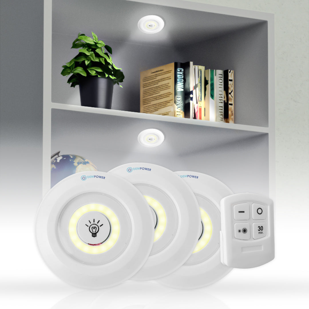 3 PCS Sticky LED Spot Lights With Smart Control Remote photo 1