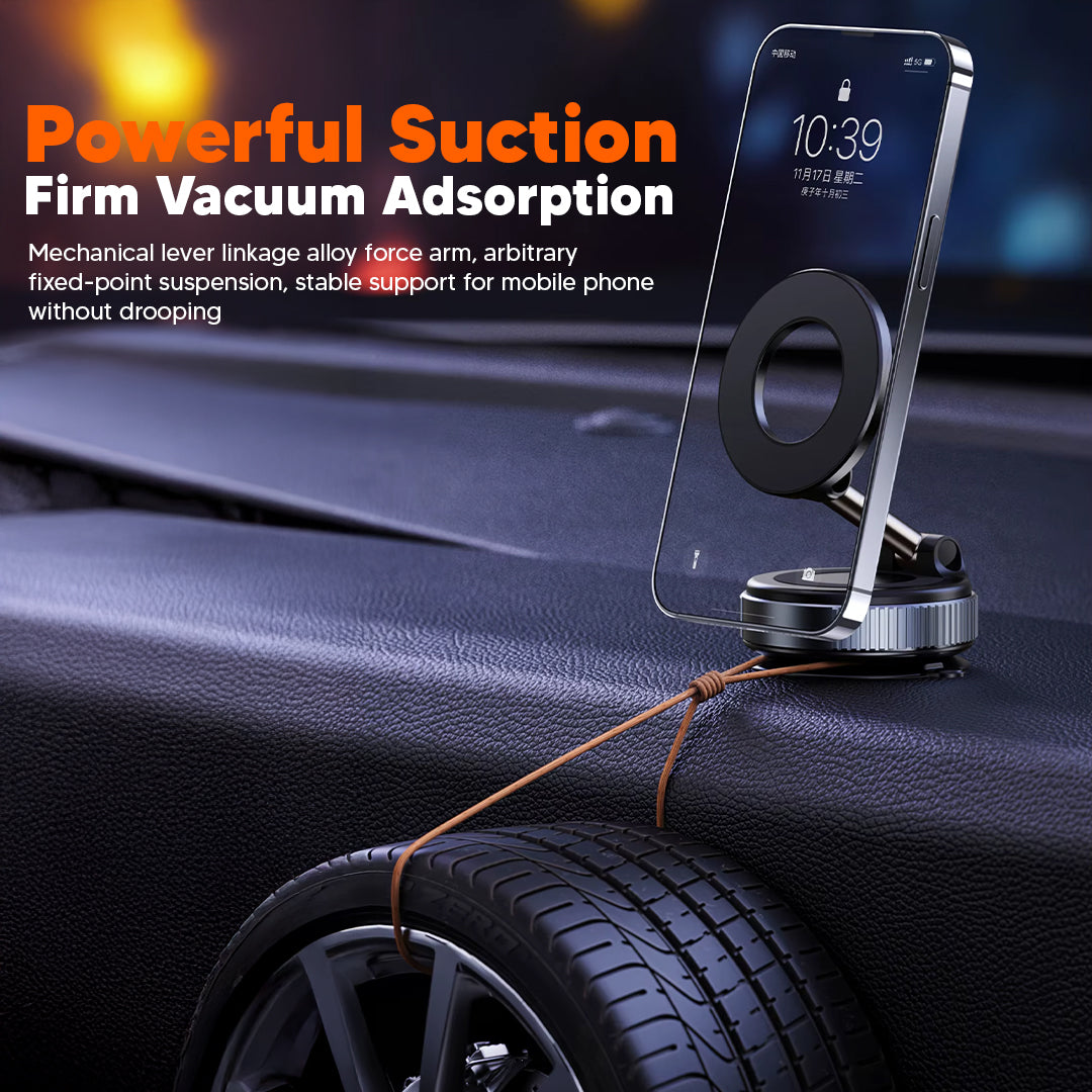 360 Degree Adjustable Magnetic Phone Holder - Vacuum Base & Foldable Design photo 3