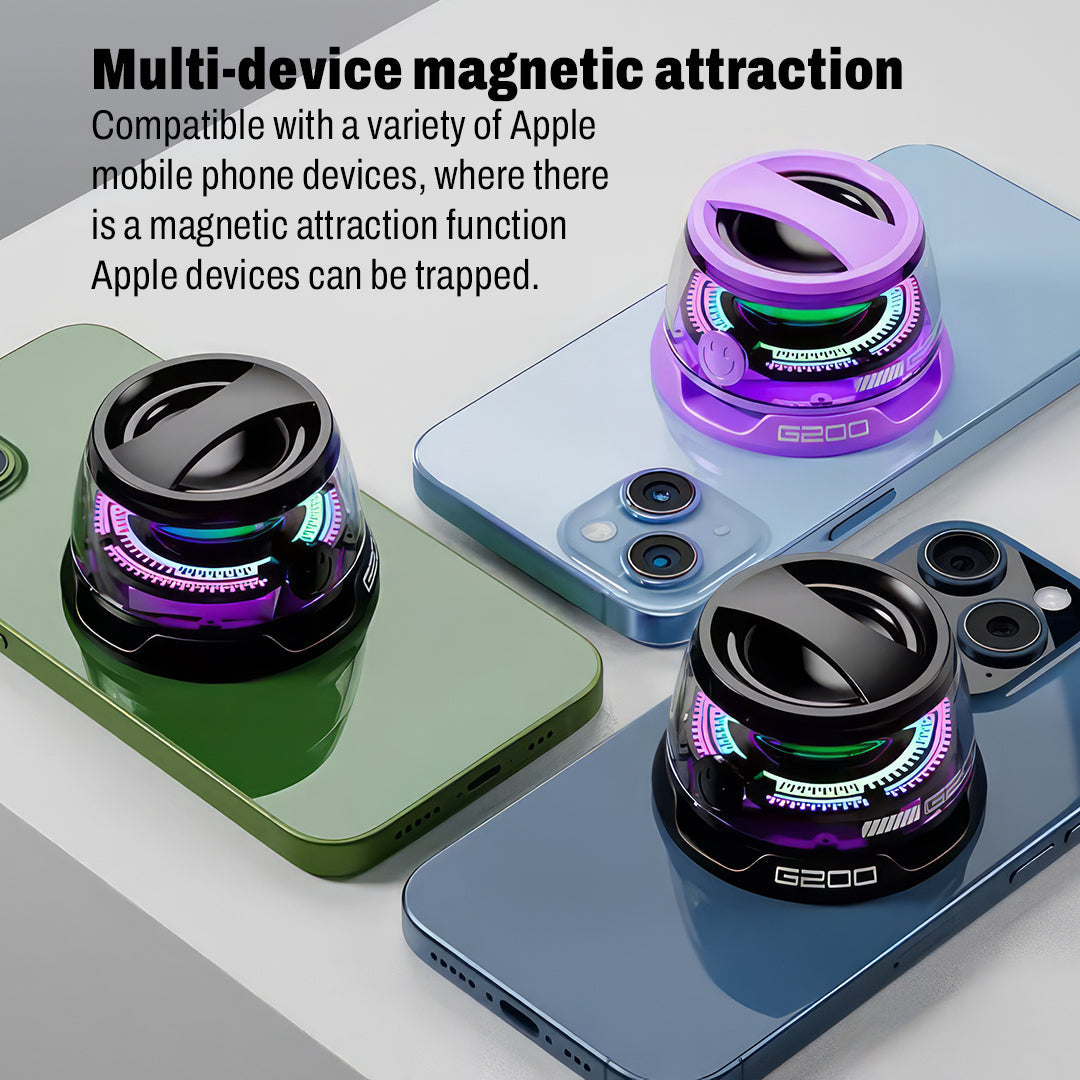 Magnetic Bluetooth Speaker - 360 Degree Stereo Sound, LED Light Design & Magnetic Mount For Smart Devices photo 4