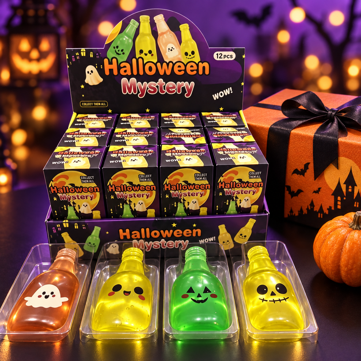 Glow-in-the-Dark Halloween Sensory Toys Set, Ghost  Squishy Fidget Toys With Stretchy Toy And Stress Relief Cube, For Adults photo 1
