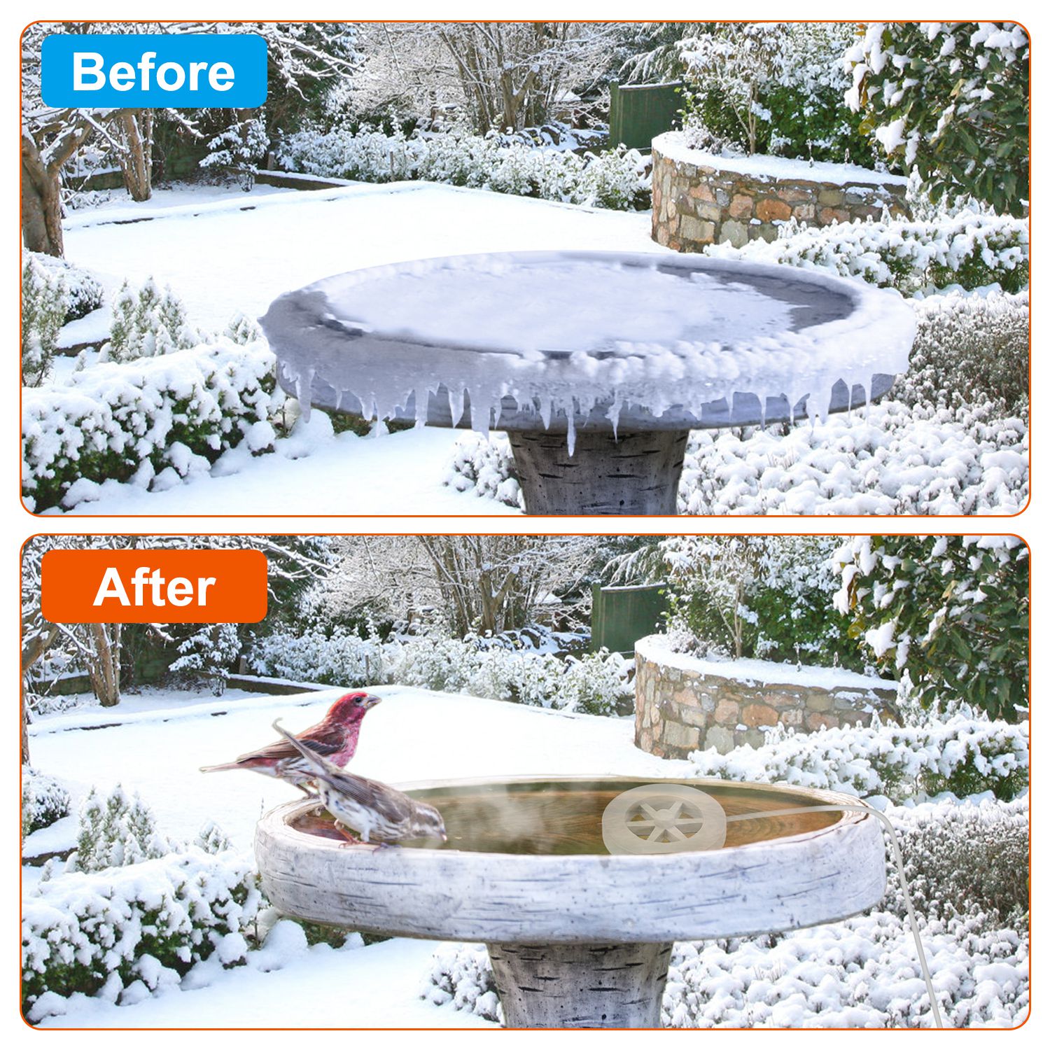 70W Bird Bath Heater For Outdoors Winter Heated Bird Bath Deicer Waterproof Aluminum Alloy Water Heater With Thermostat Auto Shutdown For Yard Patio Farm photo 6