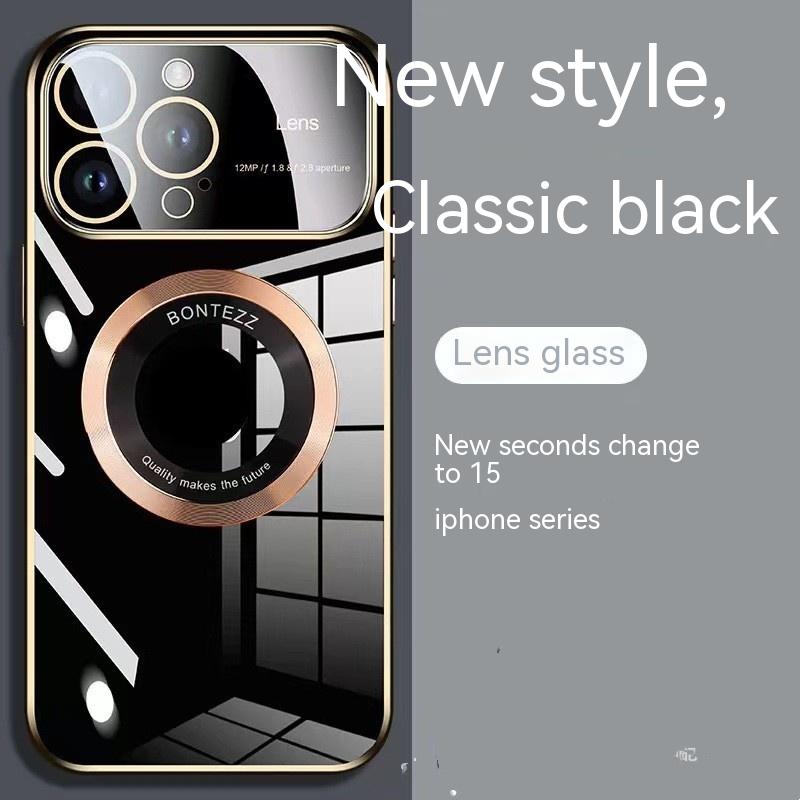 Apple 14 Phone Case Seconds To 15 Large Windows Baked Porcelain Without Logo Magnetic Suction Simple High photo 5