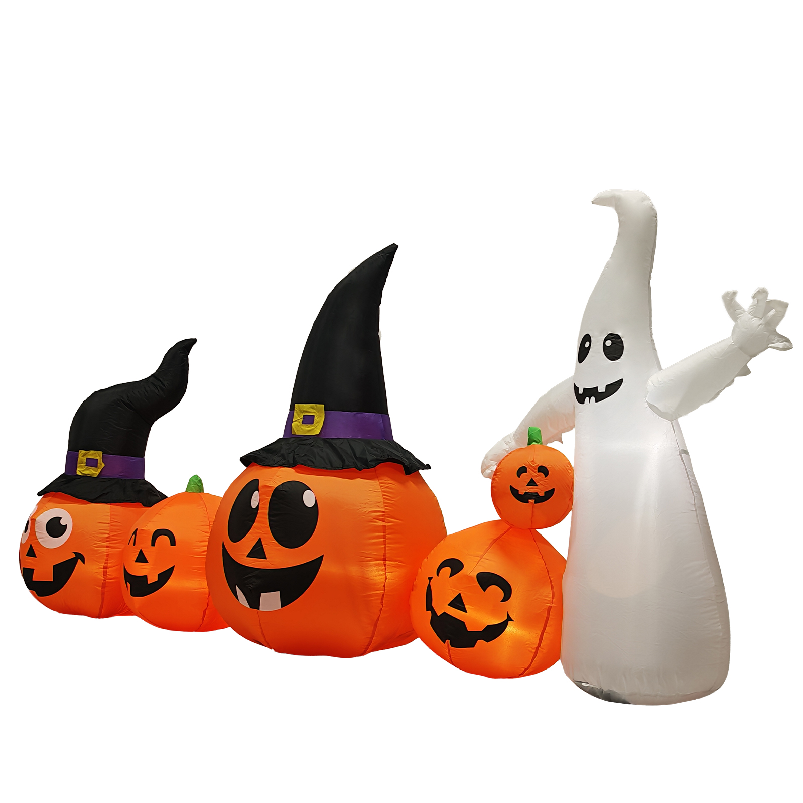 8FT Long Halloween Inflatables Pumpkins Ghost Outdoor Decorations,Blow Up Yard Decoration With Built-in LEDs Lighted For Lawn Garden Outside Indoor Decor photo 2