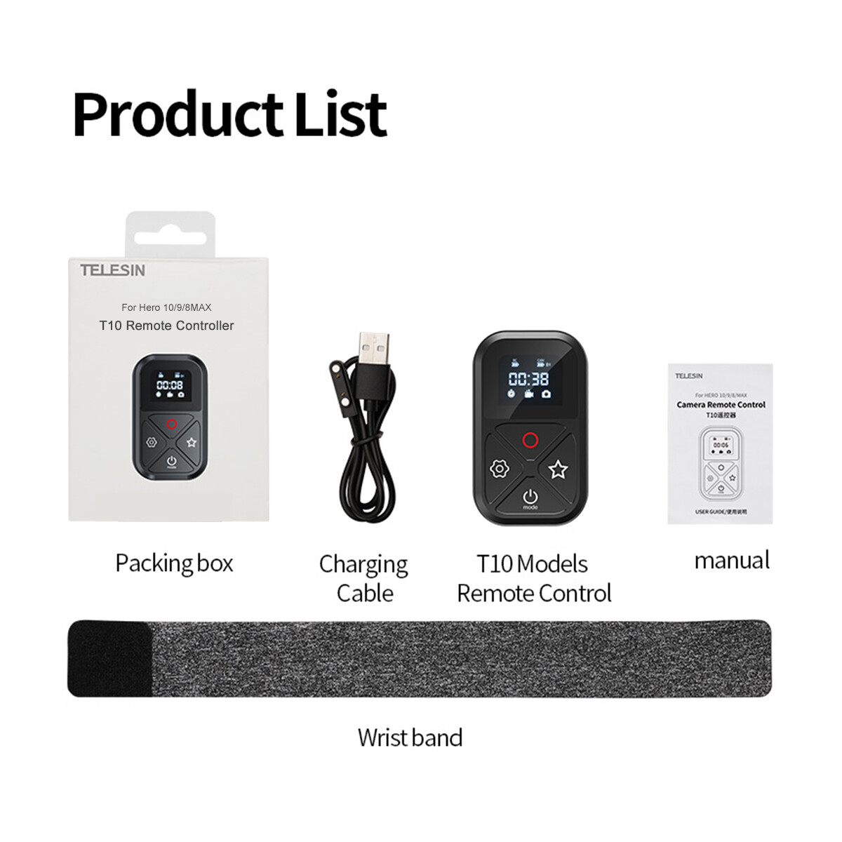 TELESIN Smart Wireless Remote Control Camera Controller For Go Pro Hero 11 10 9 8 photo 3