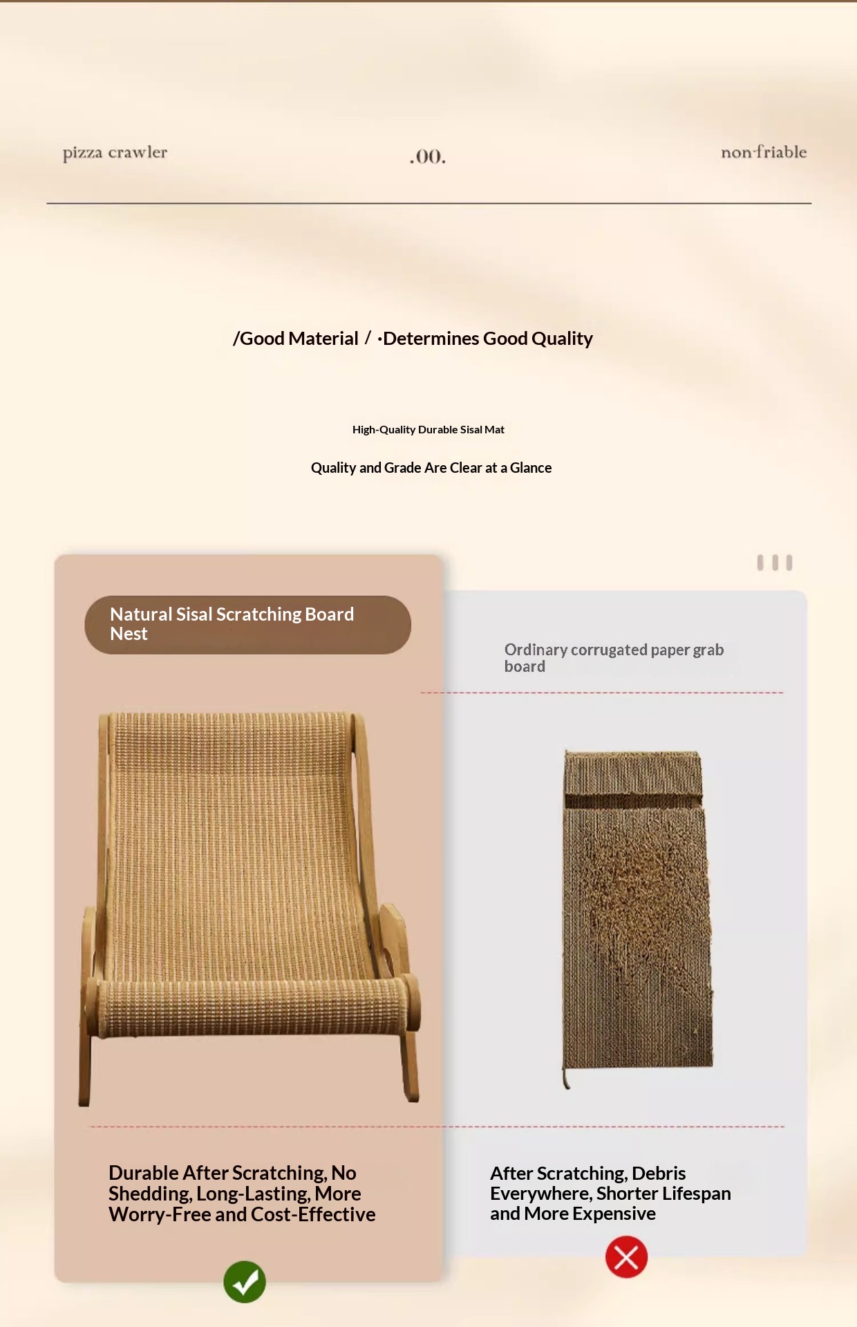 Sisal Cat Scratcher Bed Lounge, Wear-Resistant Low-Shedding Toy photo 8