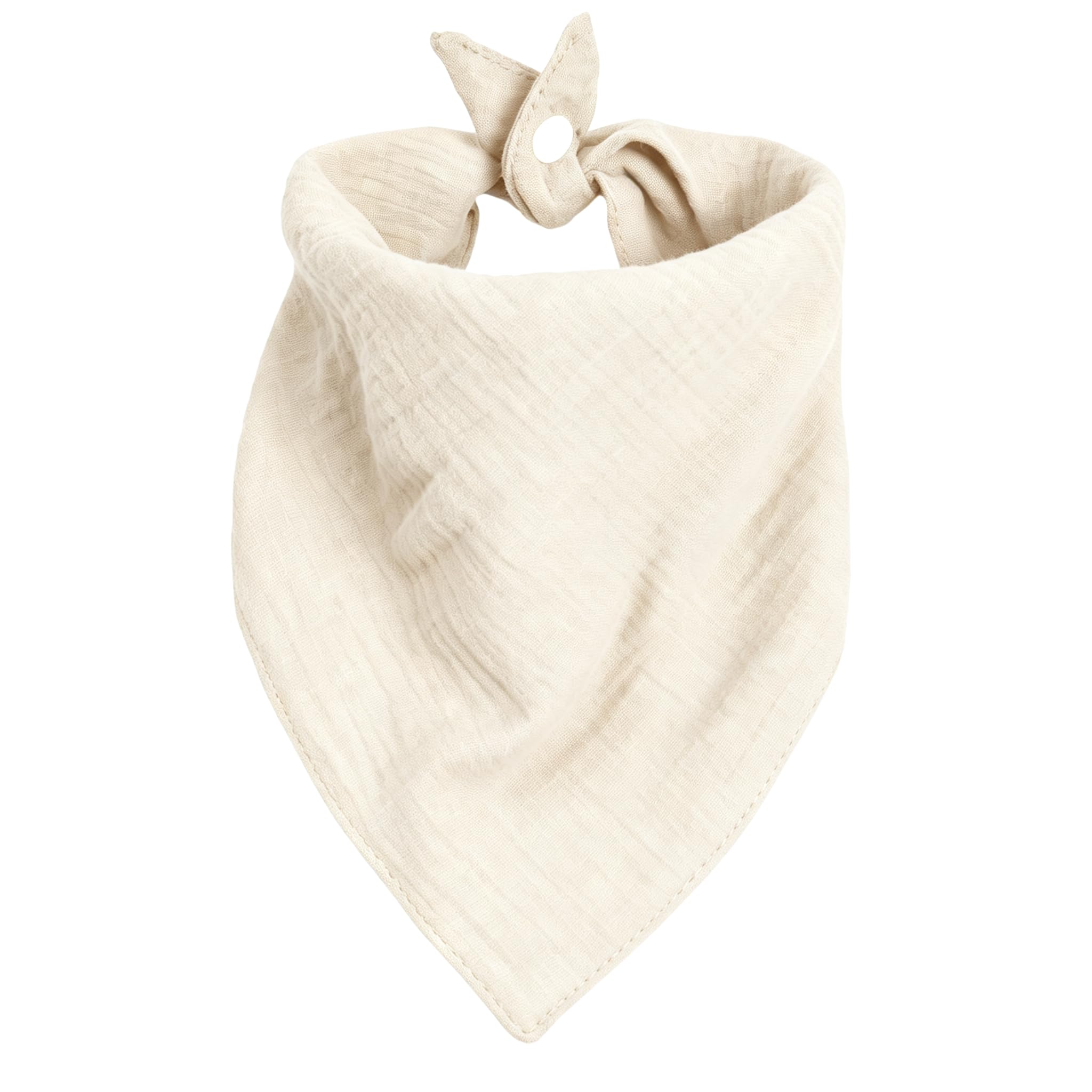 Beige Dog Bandanas Plain Color With Adjustable Snap Button Cotton Pet Solid Wedding Engagement Scarf For Medium And Large Breeds photo 1