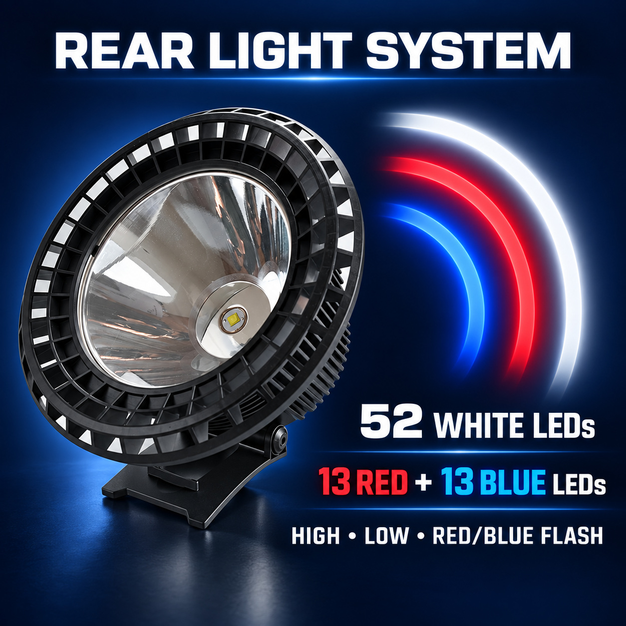 Rechargeable Battery Display LED Work Light 9000mAh For Auto W871B 24000LM Flood Red Blue Warning photo 6