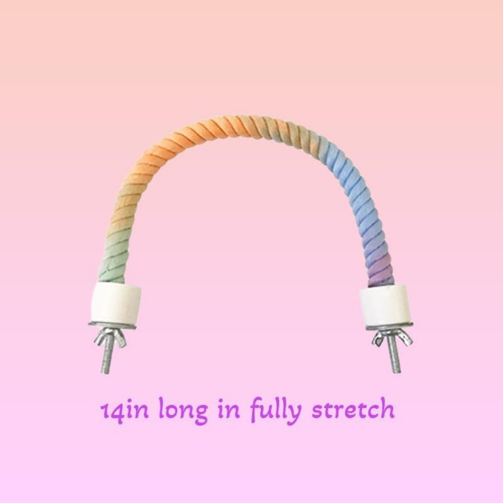 Gradient Colorful Bird Rope Perch Stand For Bird Cages Bendable Climbing Rope Cage Accessory Toy For Cockatiel Parakeet Sugar Glider photo 6