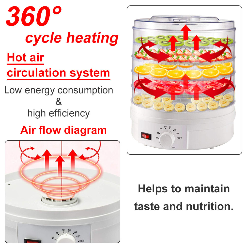 350W 5 Tray Electric Food Dehydrator Fruit Meat Beef Dryer Veg Preserver Machine photo 1