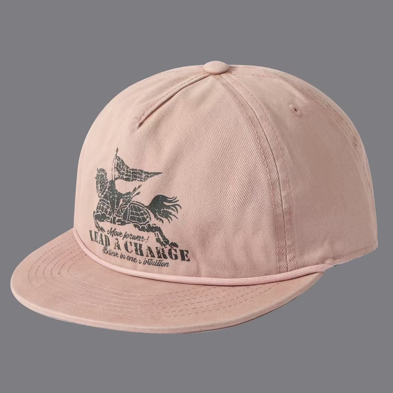 Printed Warhorse Flag With Lettered Band And Flat Brim Baseball Cap, Men's And Women's Versions, Suitable For Casual, Sports And Travel Wear. photo 4