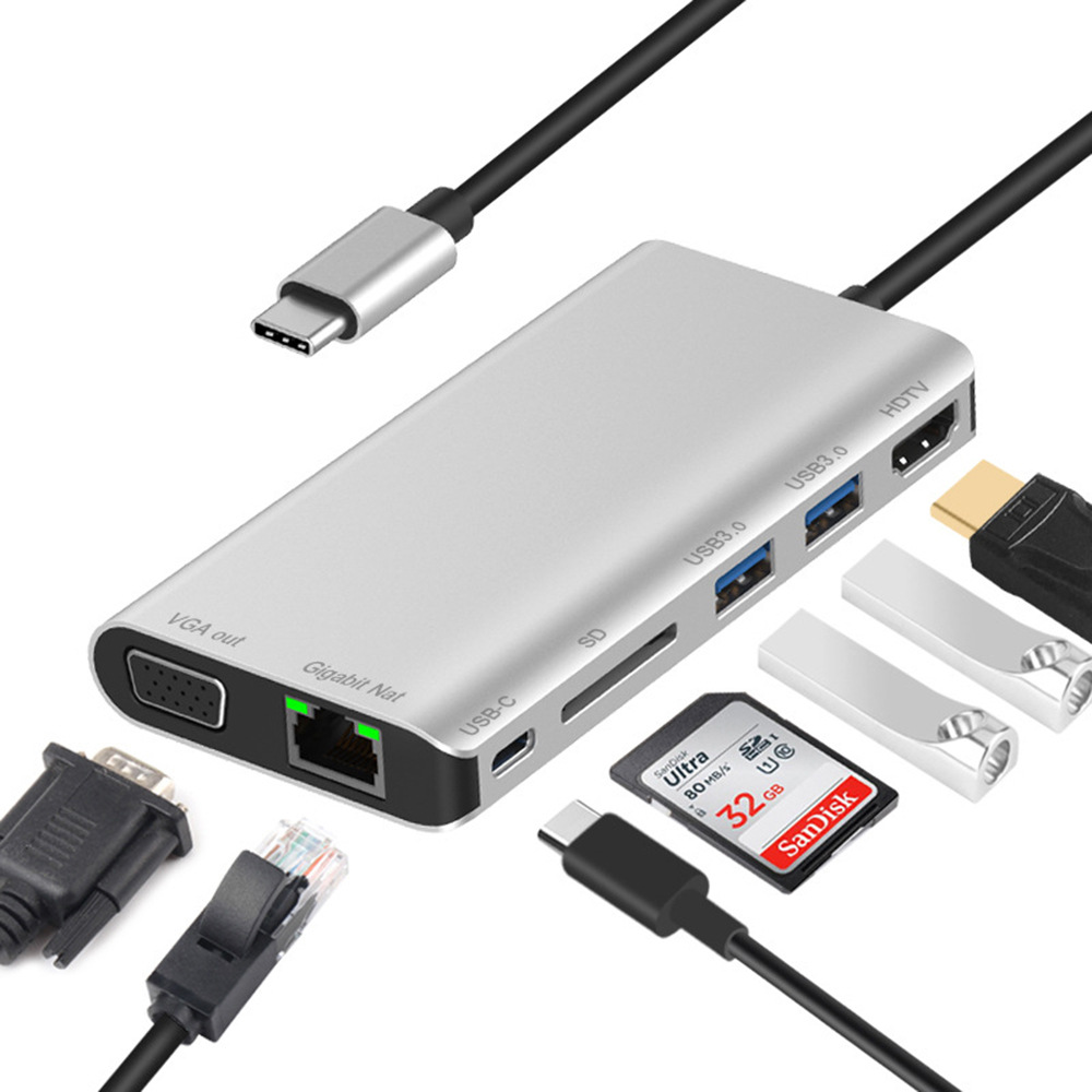 All in One Docking Station Type-C to SDTF Multi Function card reader photo 1