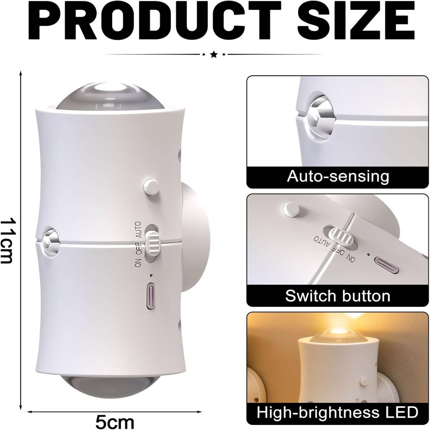 4pcs Motion Sensor Night Light Rechargeable photo 1