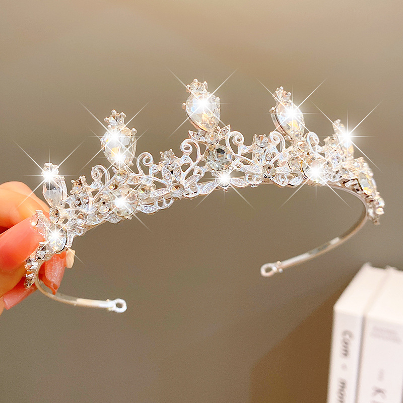Sweet Fashion Jewelry Hair Accessories Multicolor Pearl Crown Banquet Birthday Fashion Princess Headband Girl Kawaii Crown Crown Headband Headgear Headgear Crystal  Wedding Party Hair Accessories photo 6