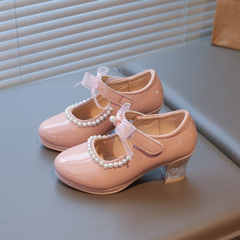 2026 Summer New Girls Block Heel Princess Shoes, Stylish Kids Loafers, Versatile Leather Dress Shoes For Little Girls photo 2