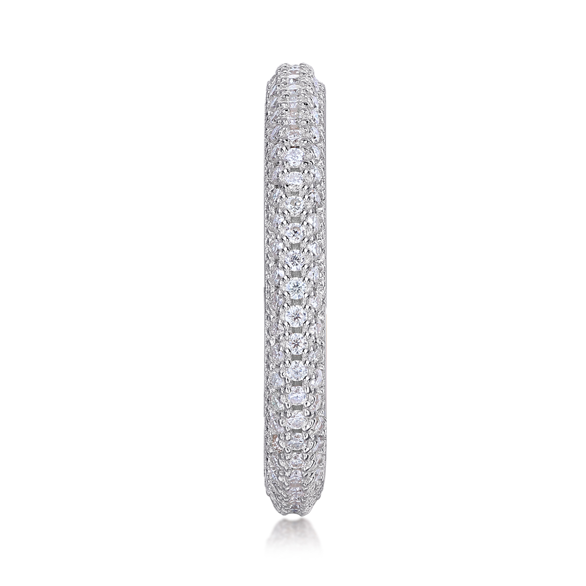 S925 Silver 2.0g Platinum Plated Moissanite Eternity Ring, 3.0mm 153pcs D VVS1 Pave Band, GRA Certified US 5-9 photo 8