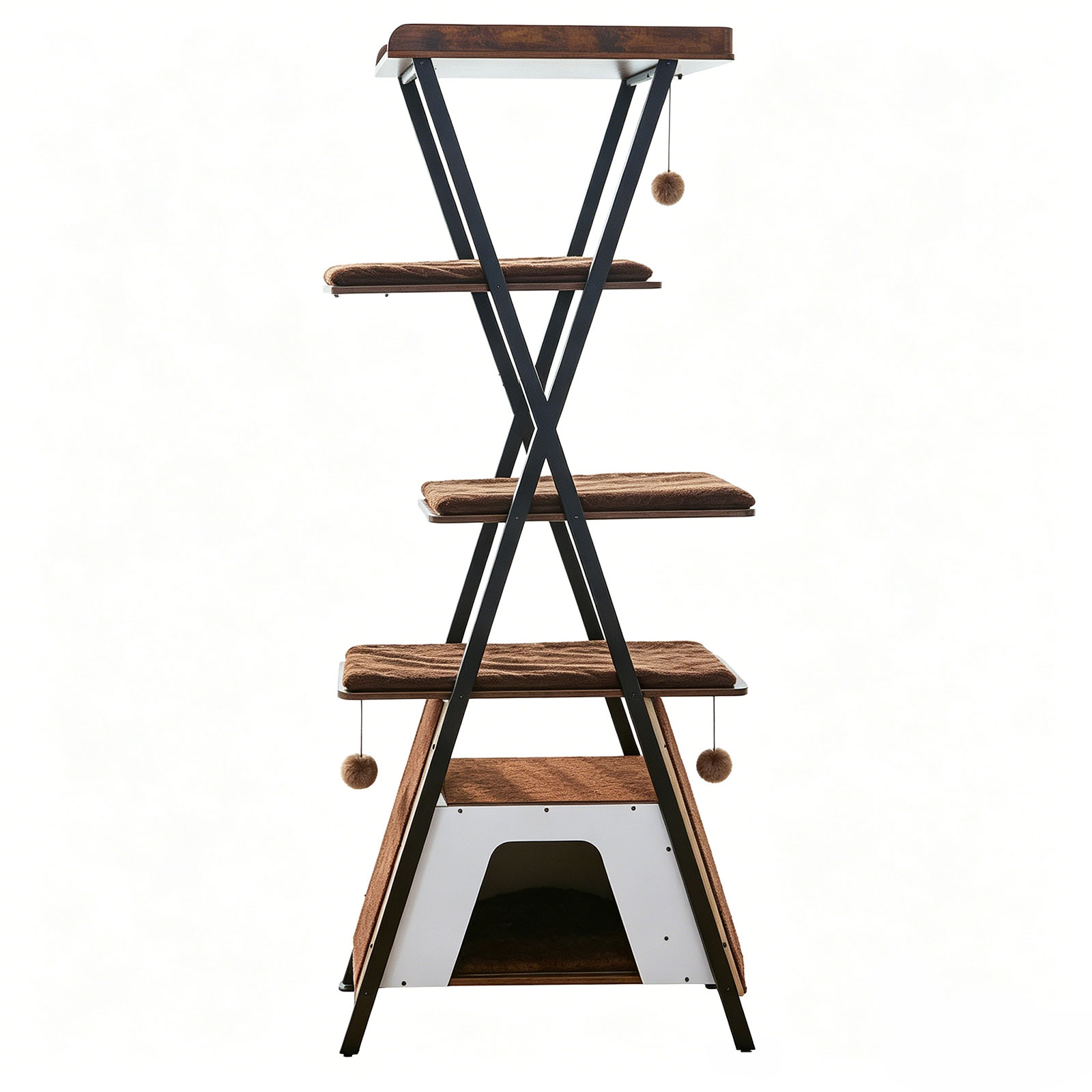 73in Modern Cat Tower For Indoor Cats - Multi-Level Cat Tree With Scratching Posts, Caves, Large Perch & Removable Pads - Wooden Cat Furniture photo 5