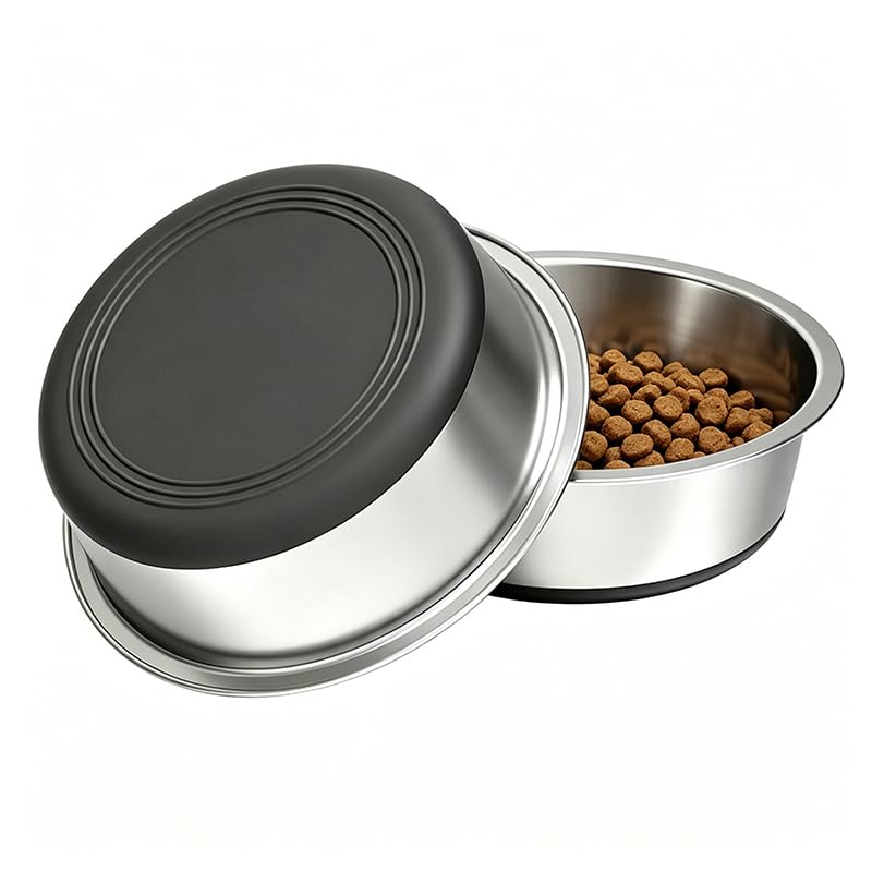 Stainless Steel Dog Bowls, 3.8 Cup, 2 Pack, Non-Slip & Durable Stable Non-Slip Base Dishwasher Safe Effortless Cleaning Space-Saving Stackable Design Dog Food And Water Bowl Set photo 1