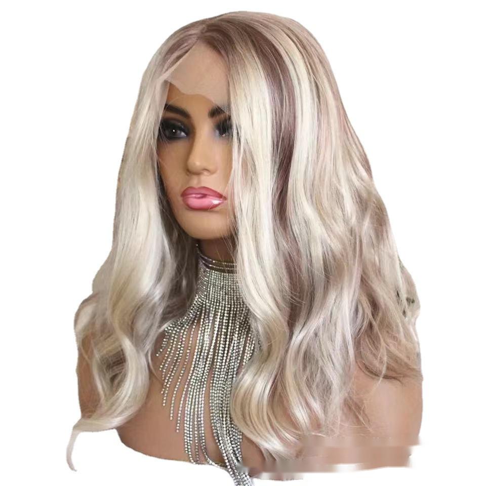 Brown Big Wave Chemical Fiber High Temperature Silk Wig Headgear photo 2