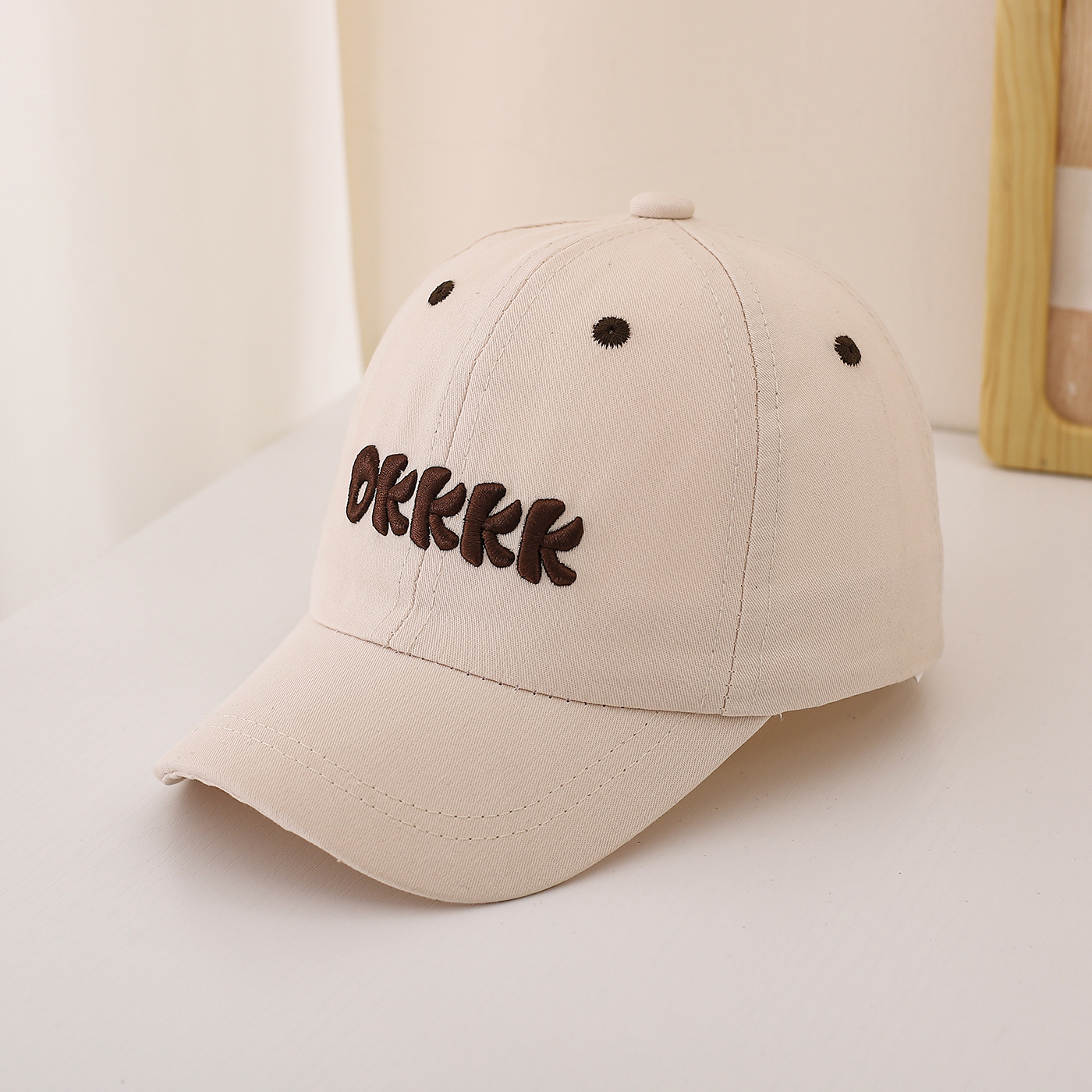 Children's Single-color Three-dimensional Letter Embroidered Adjustable Simple And Fashionable Baseball Cap Suitable For Outdoor Sports And Travel photo 5